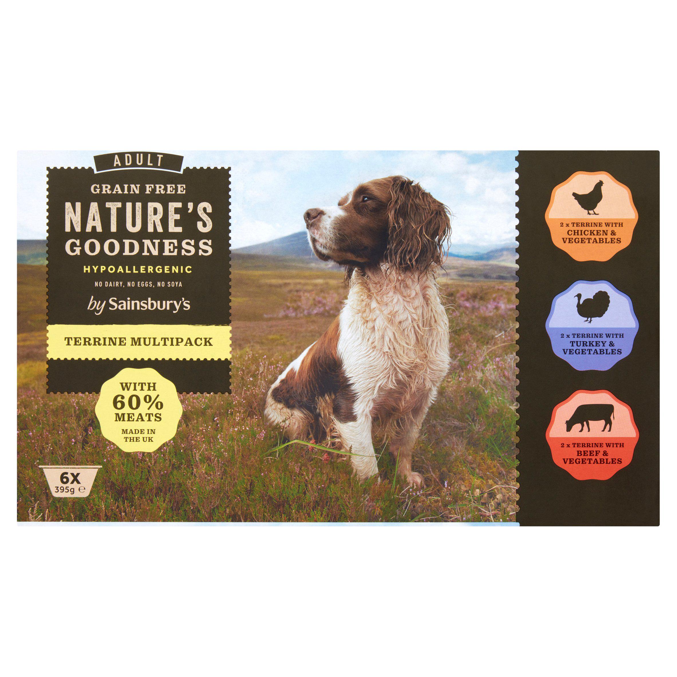 Sainsbury's Nature's Goodness Hypoallergenic Recipe Adult Dog Food Terrine 6x395g