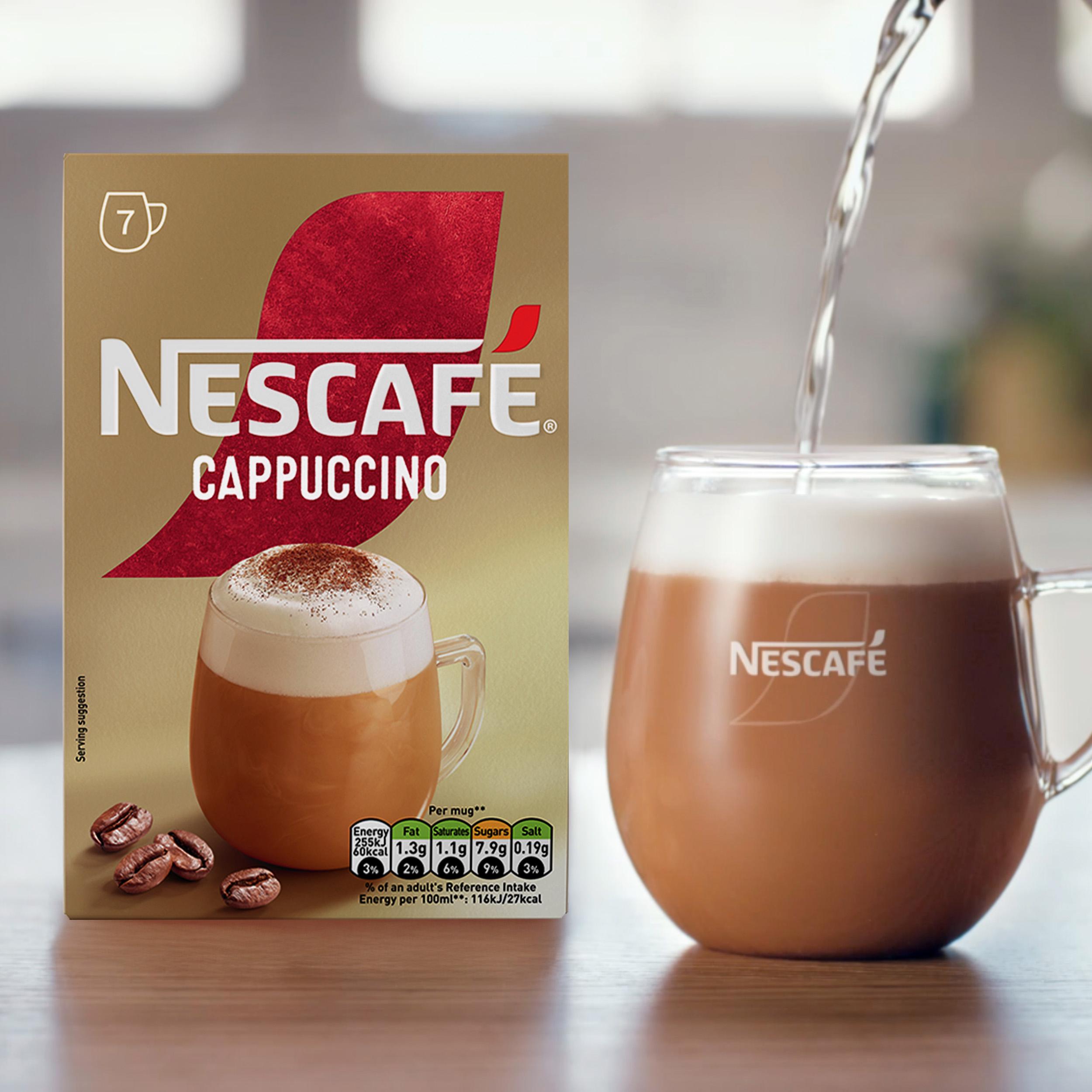 Nescafe Cappuccino Instant Coffee Sachets x7 108.5g thumbnail 3