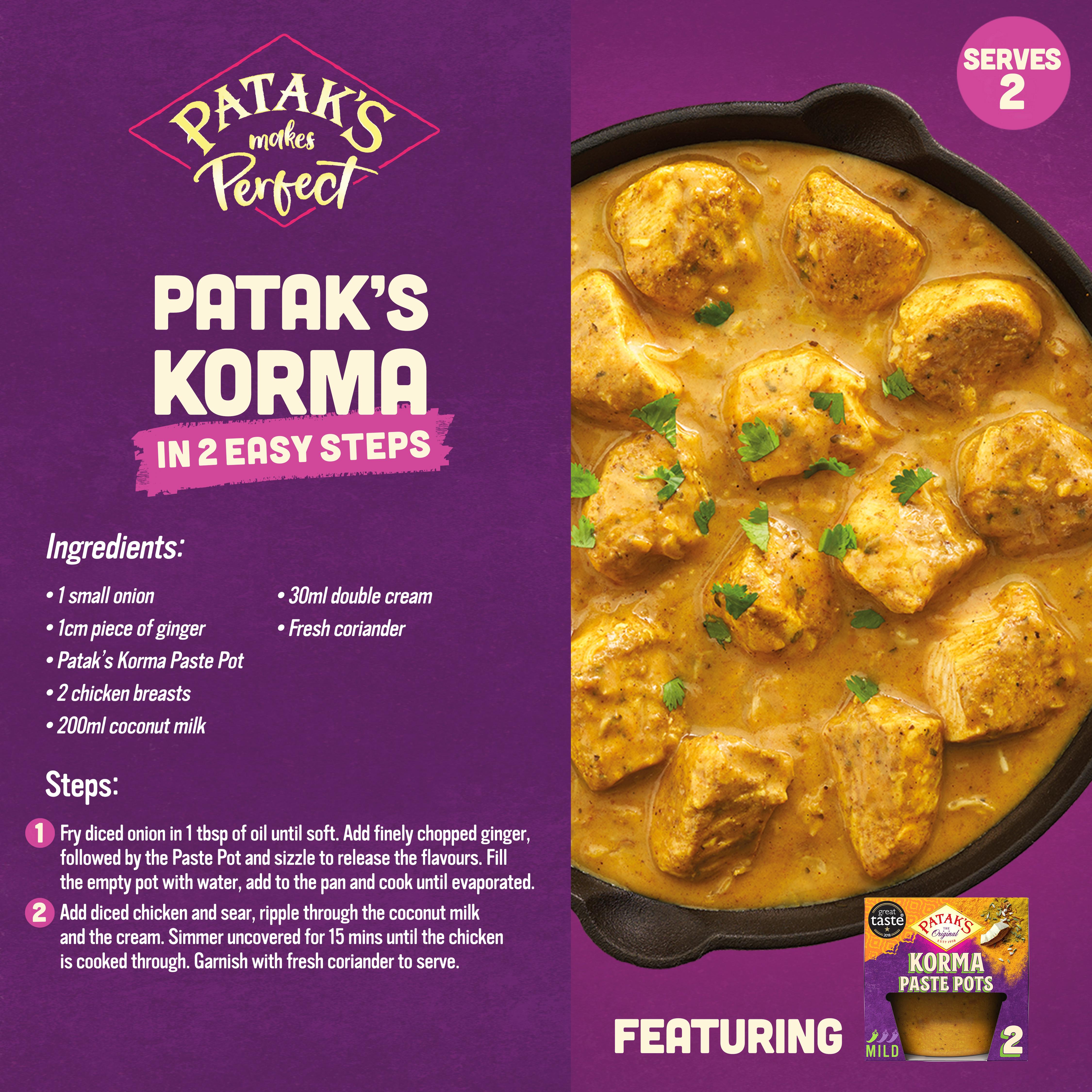 Patak's Korma Paste Pots 2 x 70g thumbnail 2