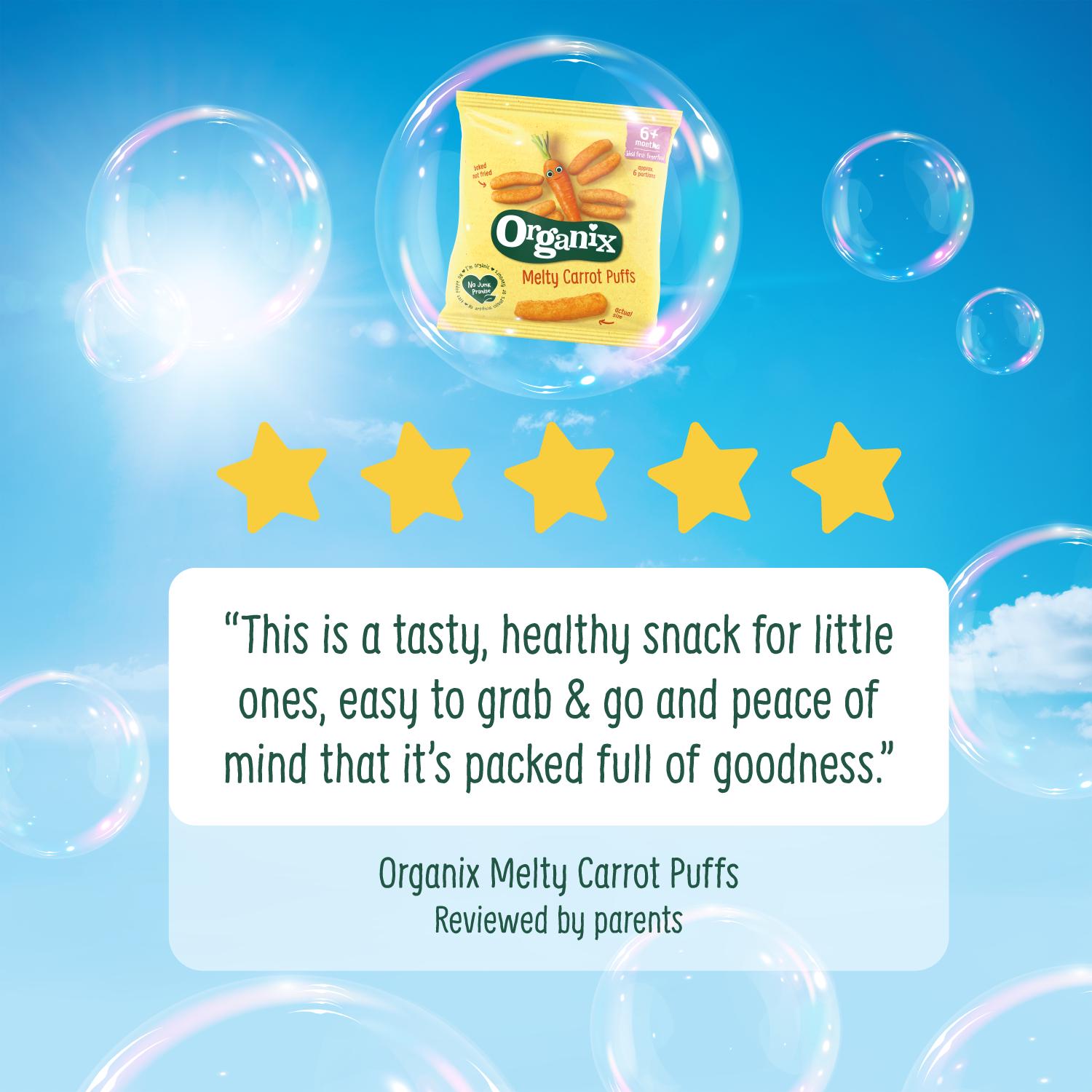 Organix Melty Organic Carrot Baby Puffs Multipack 6 months+ 4x18g thumbnail 5