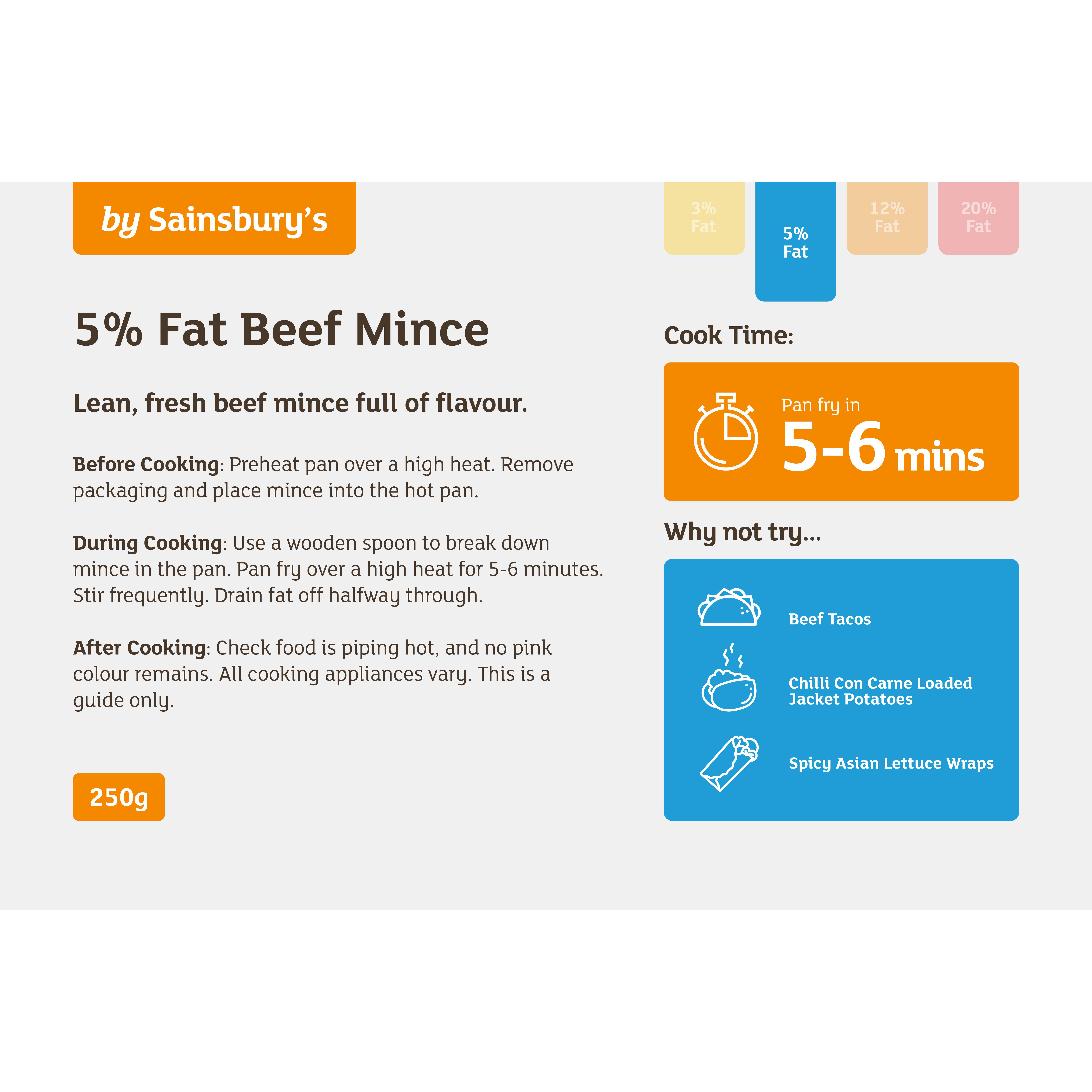 Sainsbury's British or Irish 5% Fat Beef Mince 250g thumbnail 2
