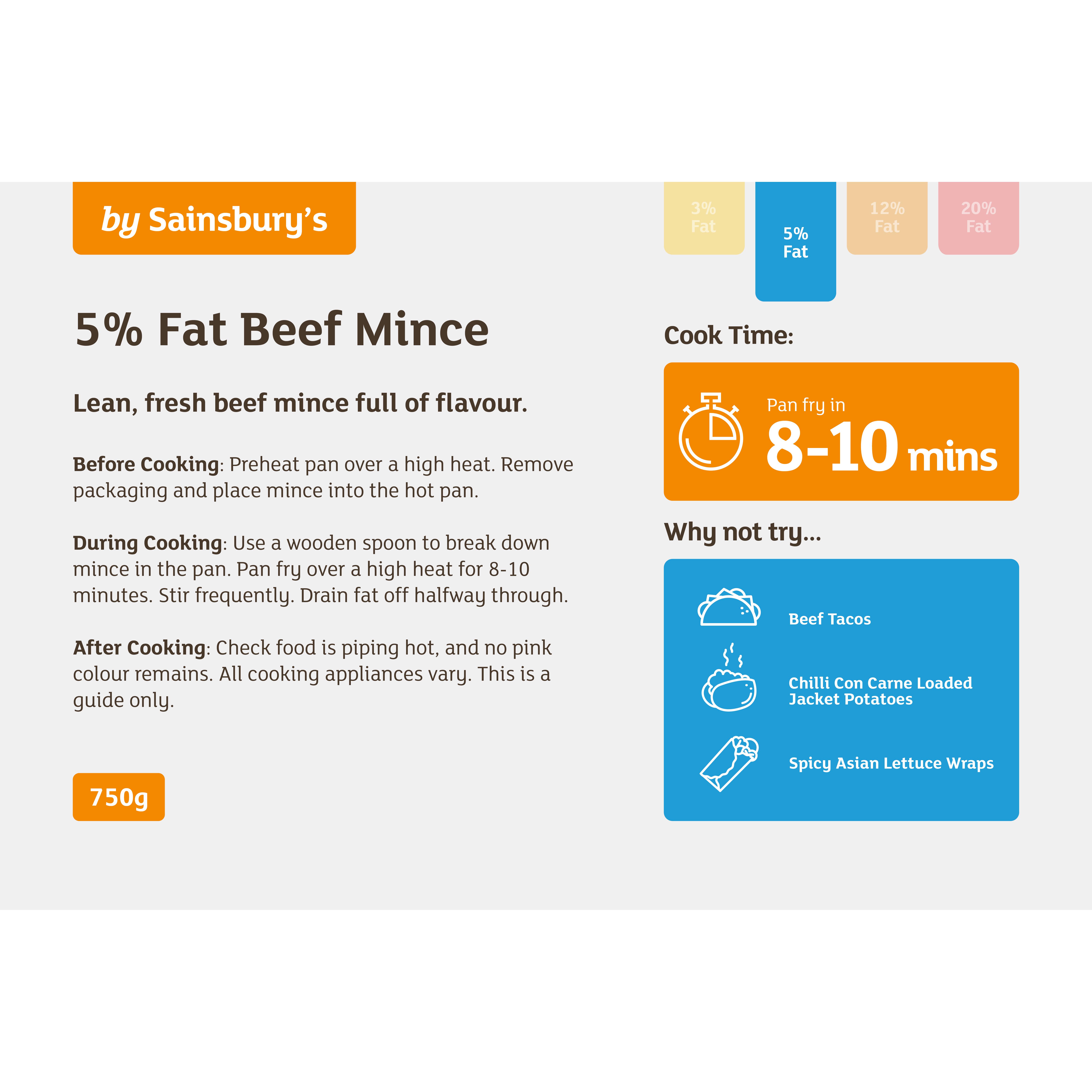 Sainsbury's British or Irish 5% Fat Beef Mince 750g thumbnail 2