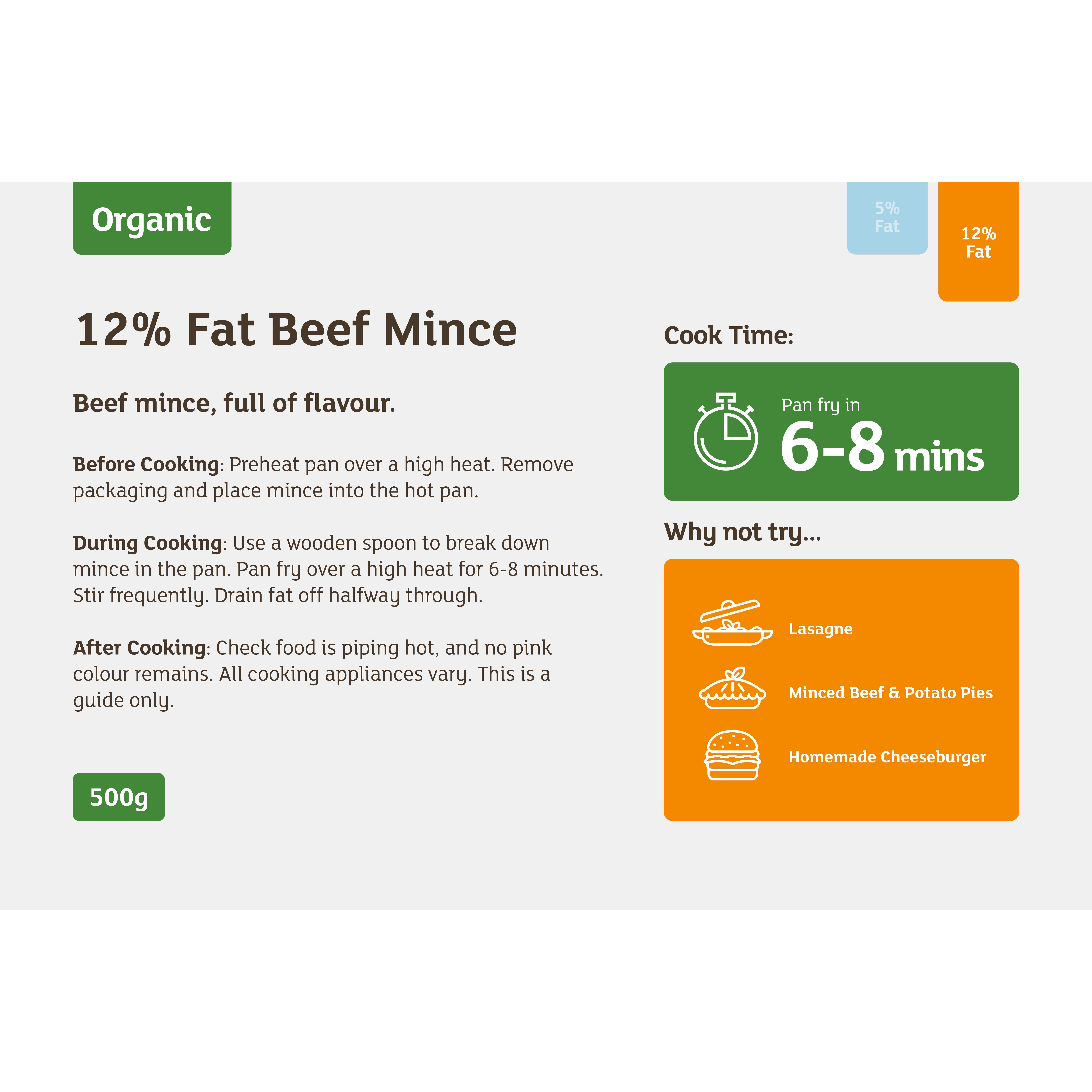 Sainsbury's Organic British Beef Mince 12% Fat 500g thumbnail 2
