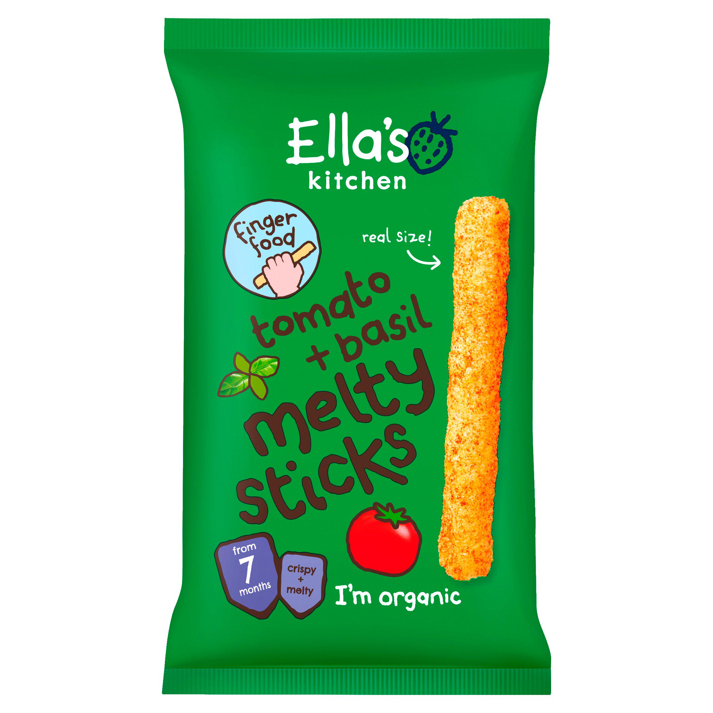 Ella's Kitchen Tomato & Basil Melty Sticks Baby Snack 7+ Months