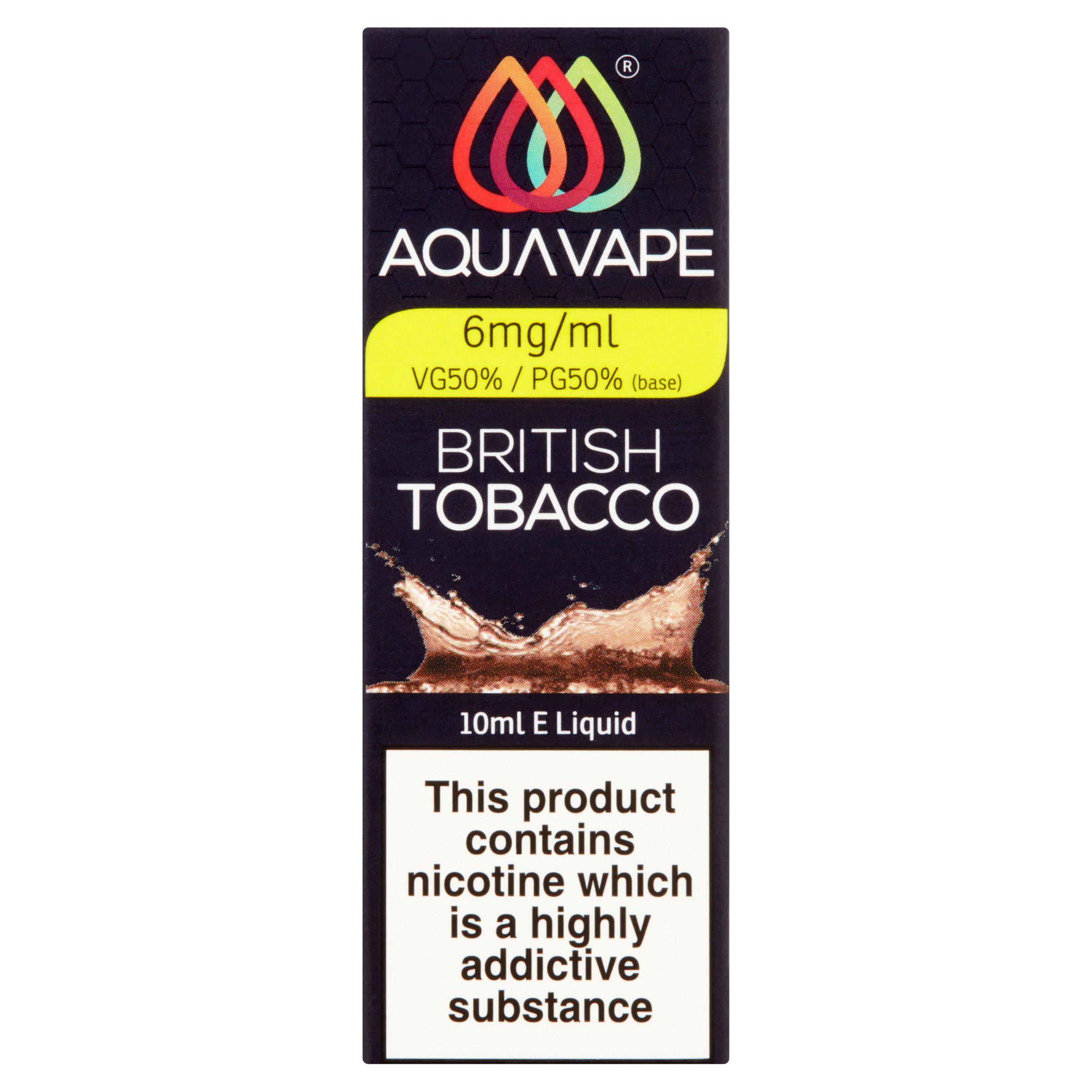 Aqua Vape Liquid Refill British Tobacco 6mg