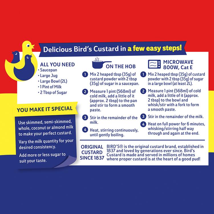 Bird's 350g Ready To Make Original Custard Powder Dessert Mix thumbnail 5