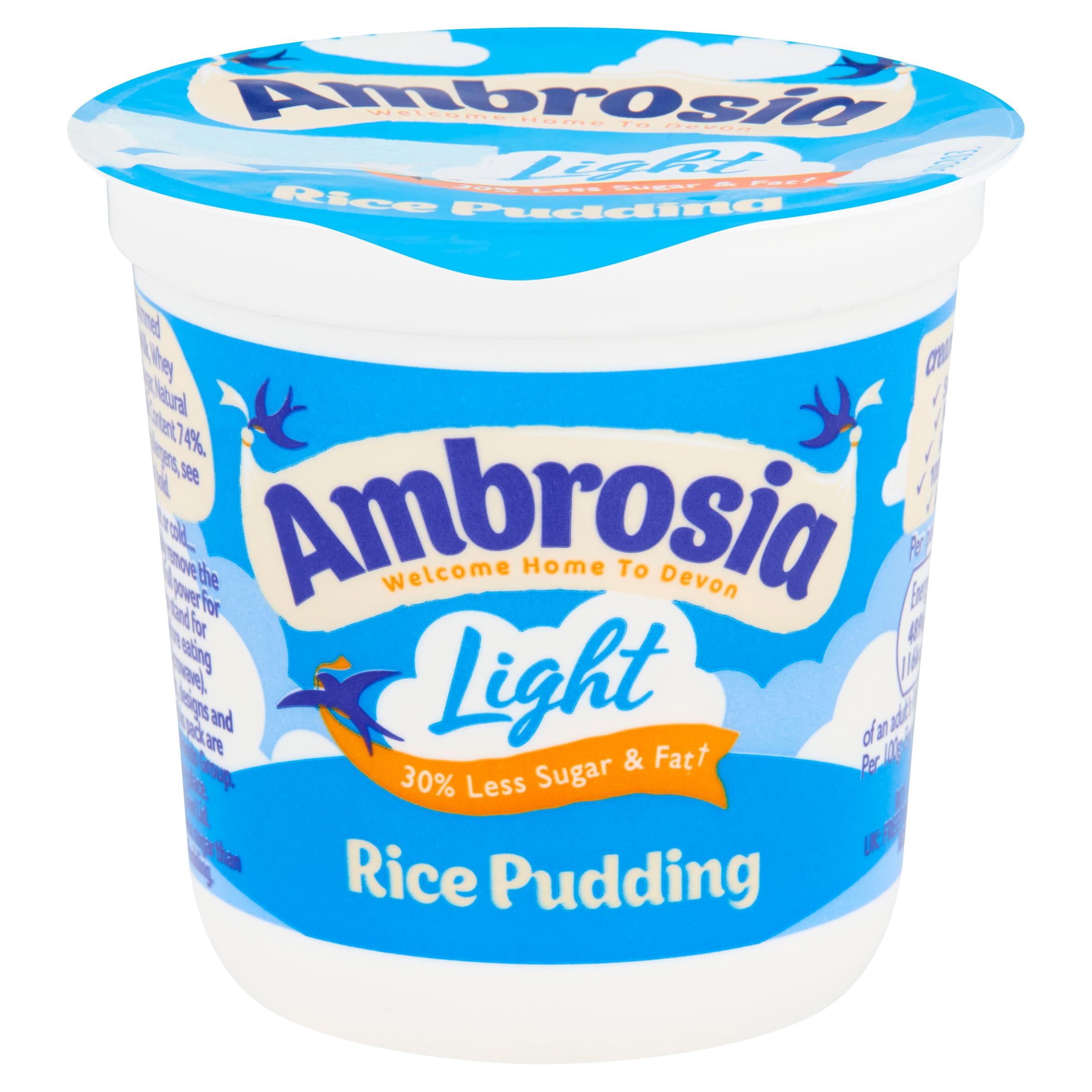 Ambrosia Light 150g Low Fat & Reduced Sugar Rice Pudding Dessert Snack Pot thumbnail 2