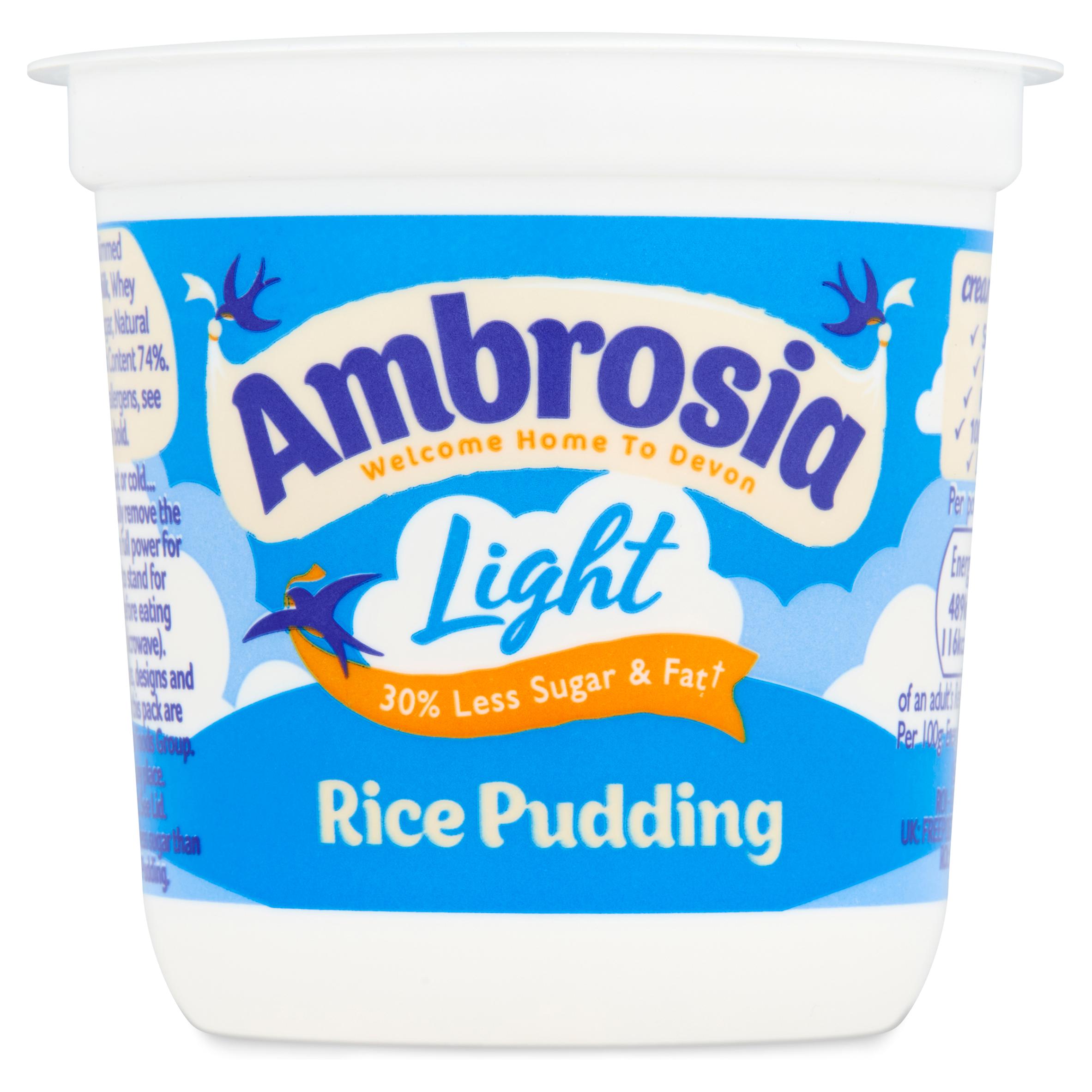Ambrosia Light 150g Low Fat & Reduced Sugar Rice Pudding Dessert Snack Pot thumbnail 3