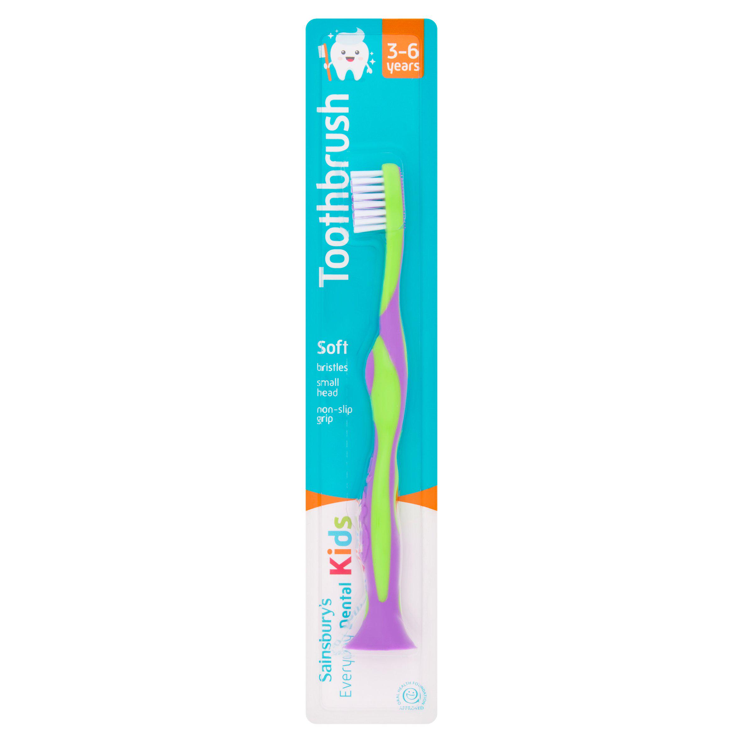 Sainsbury's Kids Soft Toothbrush 3-6 Years