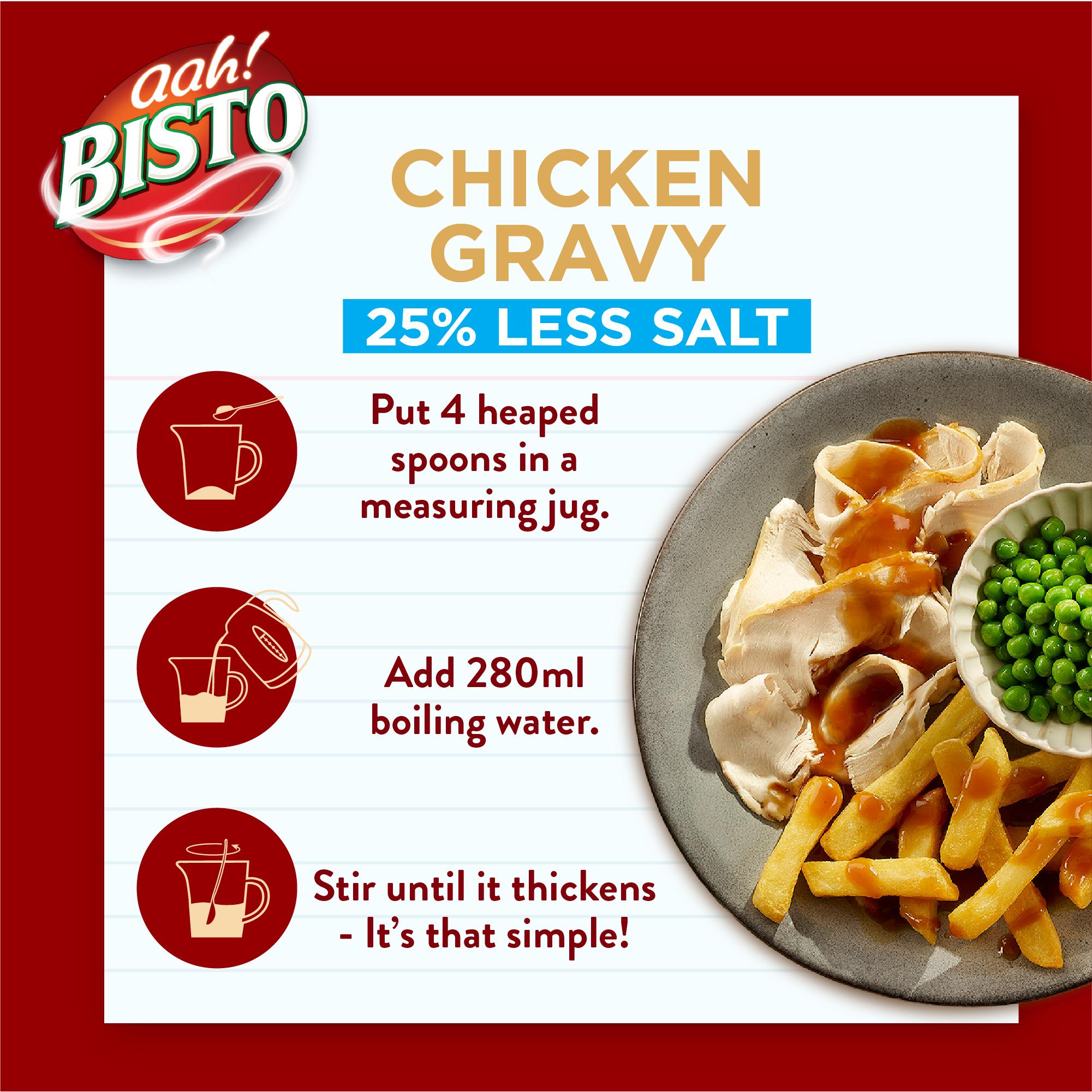 Bisto 190g Reduced Salt Chicken Gravy Granules thumbnail 4