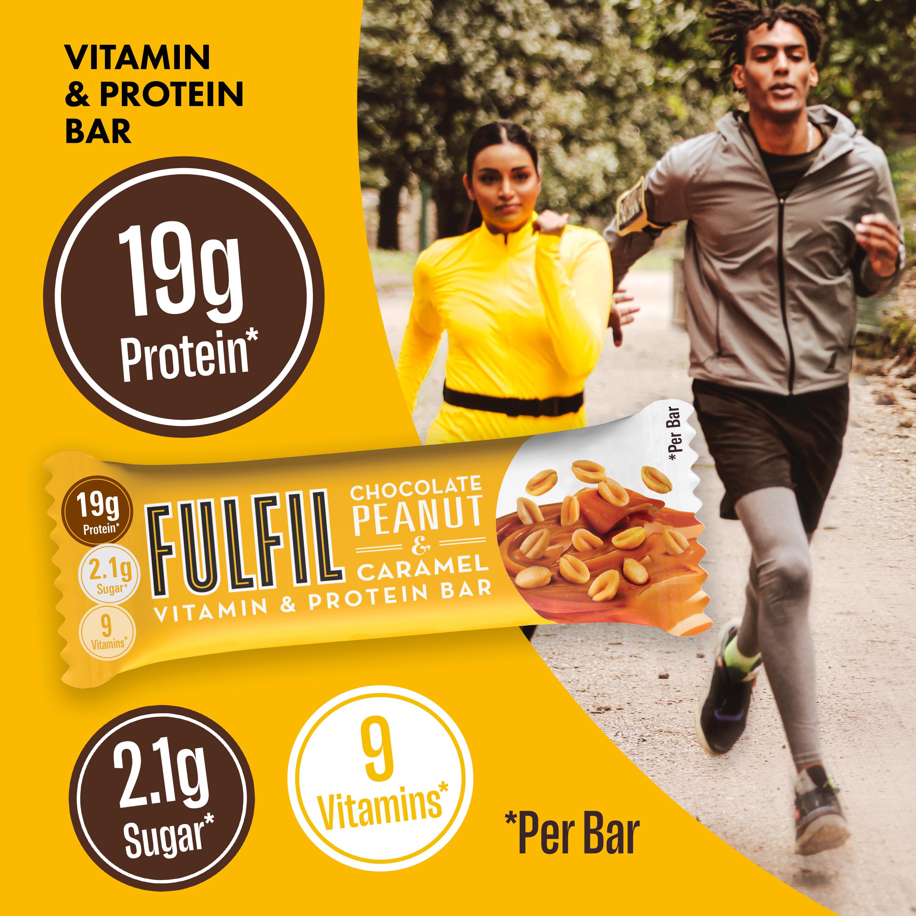Fulfil Chocolate Peanut & Caramel Flavour Vitamin & Protein Bar 55g thumbnail 2