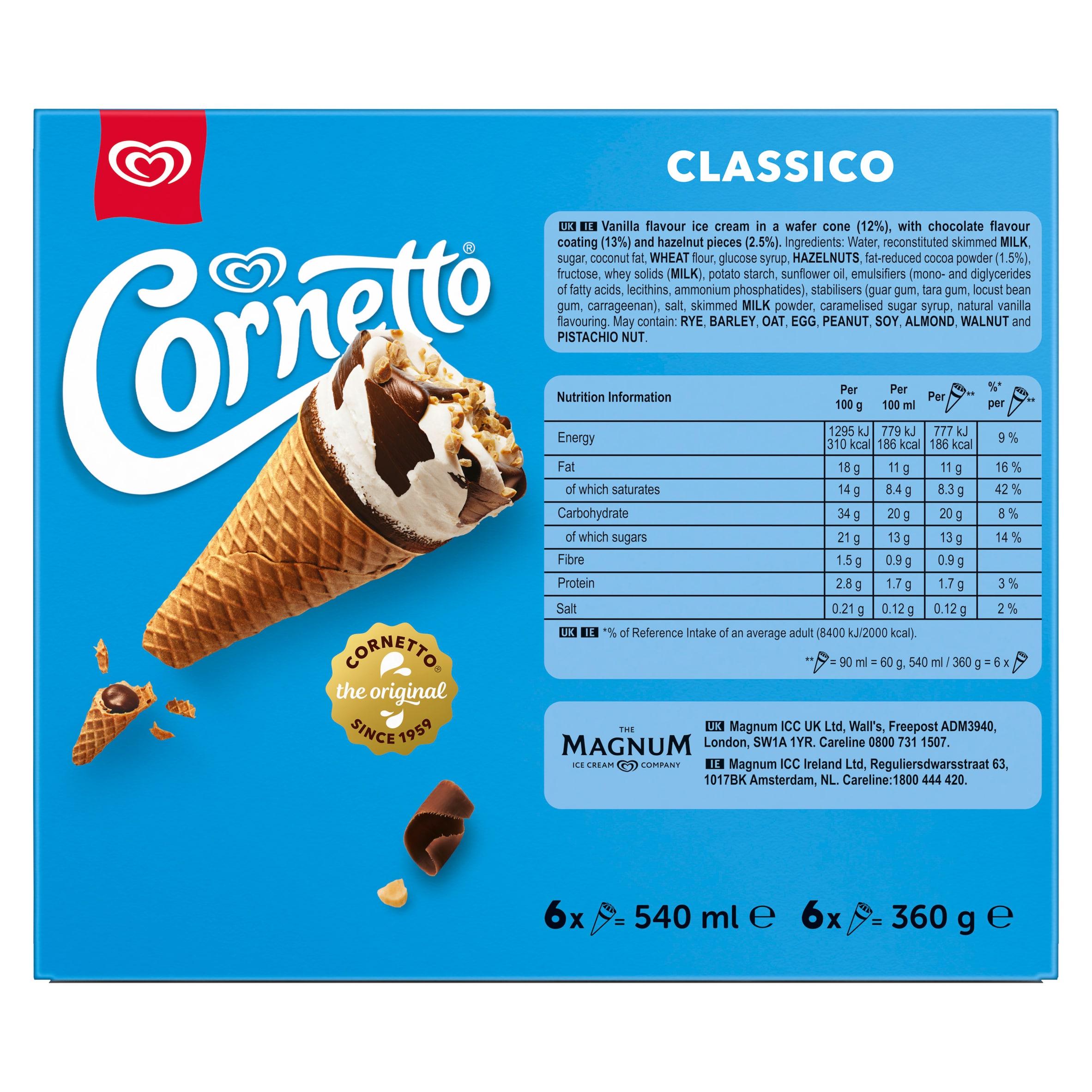 Cornetto Classico 6 x 90ml Ice Cream Cones thumbnail 3
