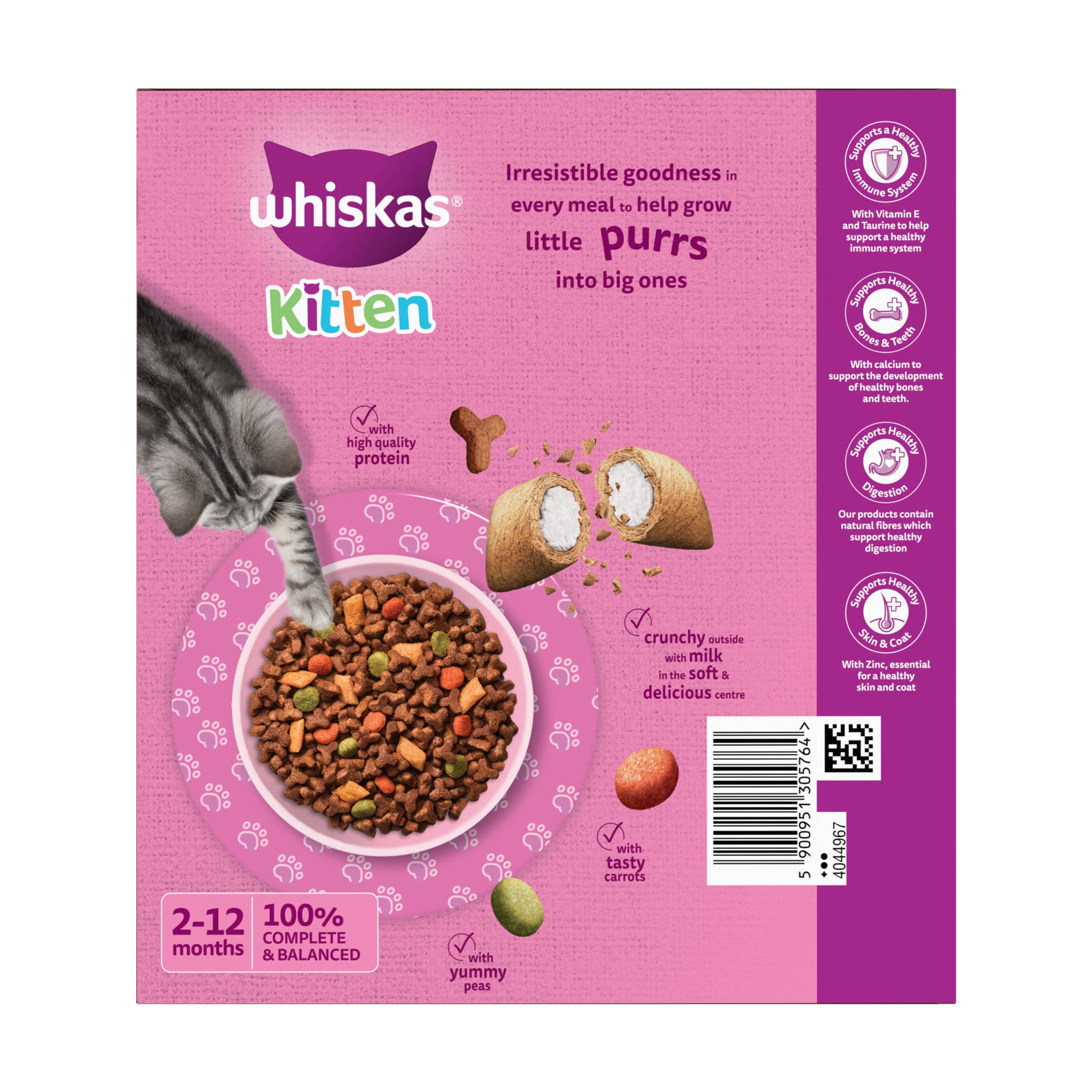 Whiskas 2-12months with Chicken Complete Dry Cat Food 800g thumbnail 6