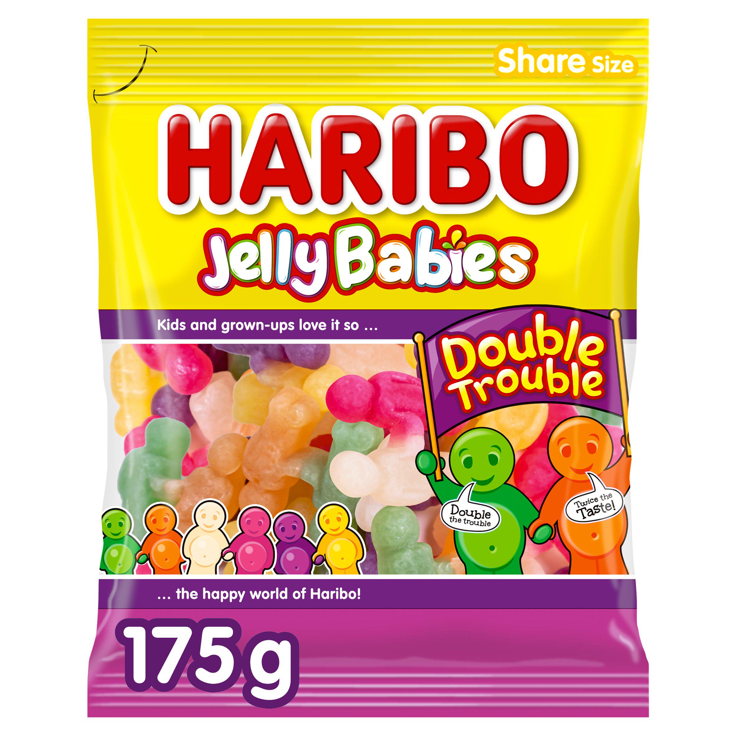 Haribo Jelly Babies Double Trouble Sweets Sharing Bag 175g