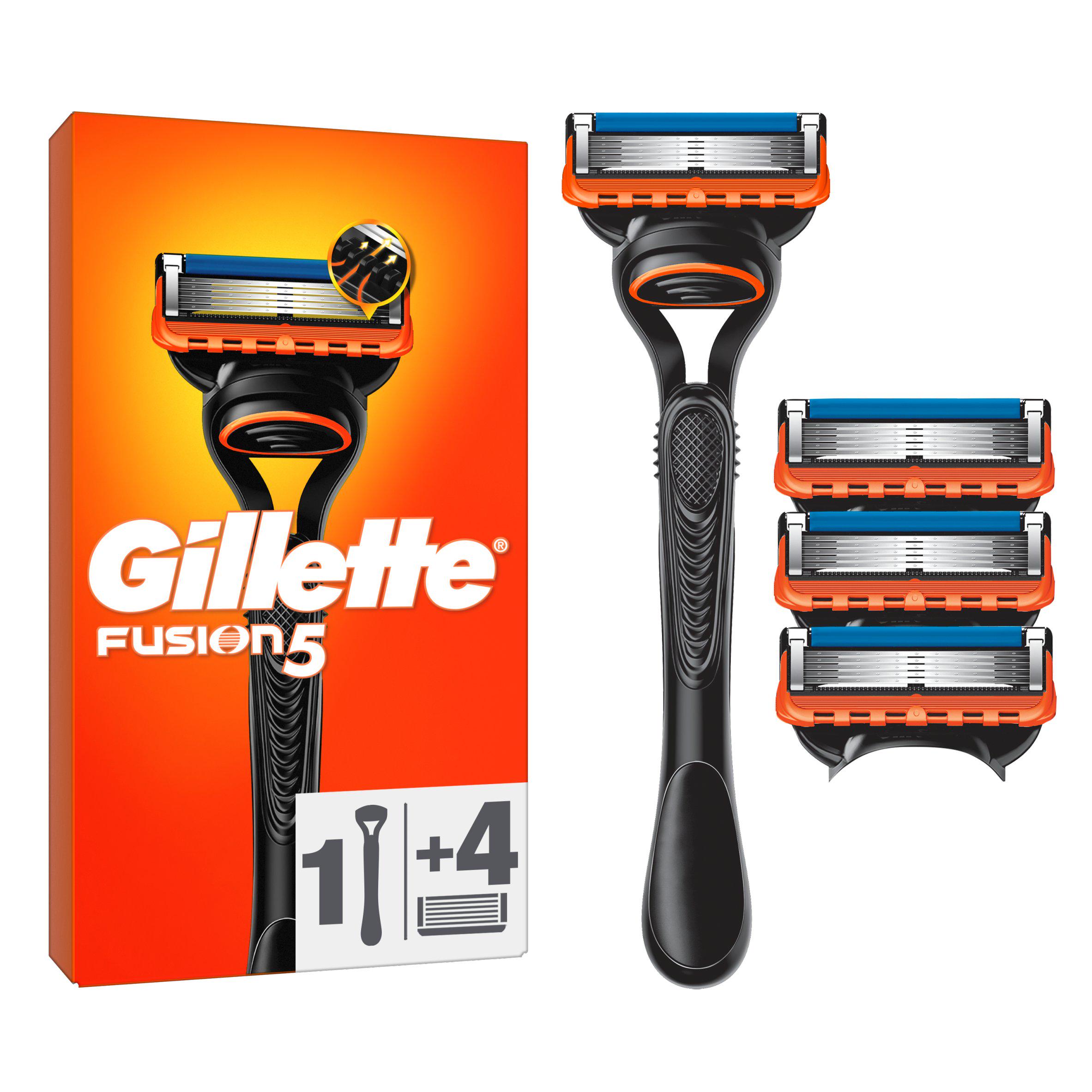 Gillette Fusion 5 Manual Razor Starter Pack with 4 Blades