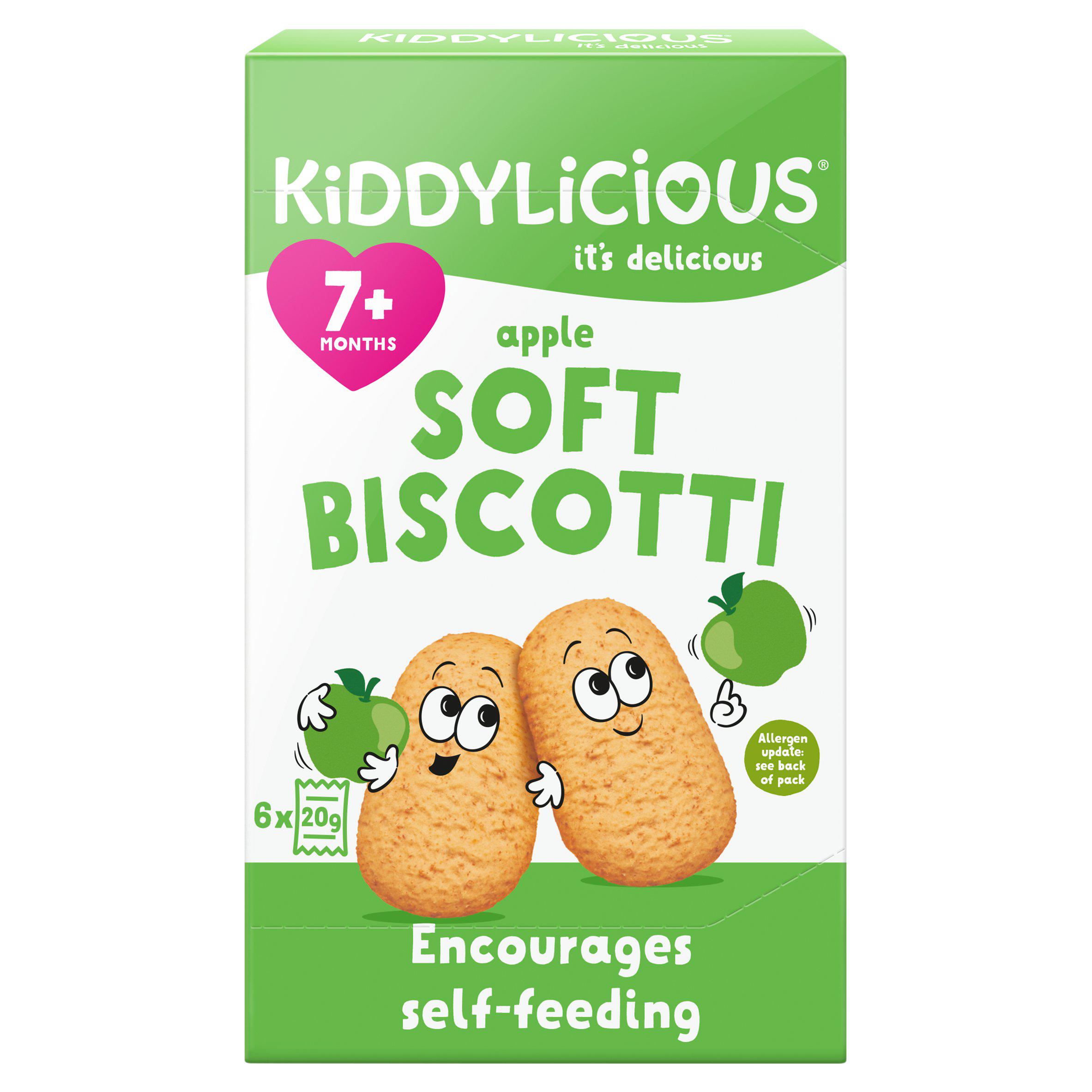 Kiddylicious Apple Soft Biscotti Baby Snacks 6x20g