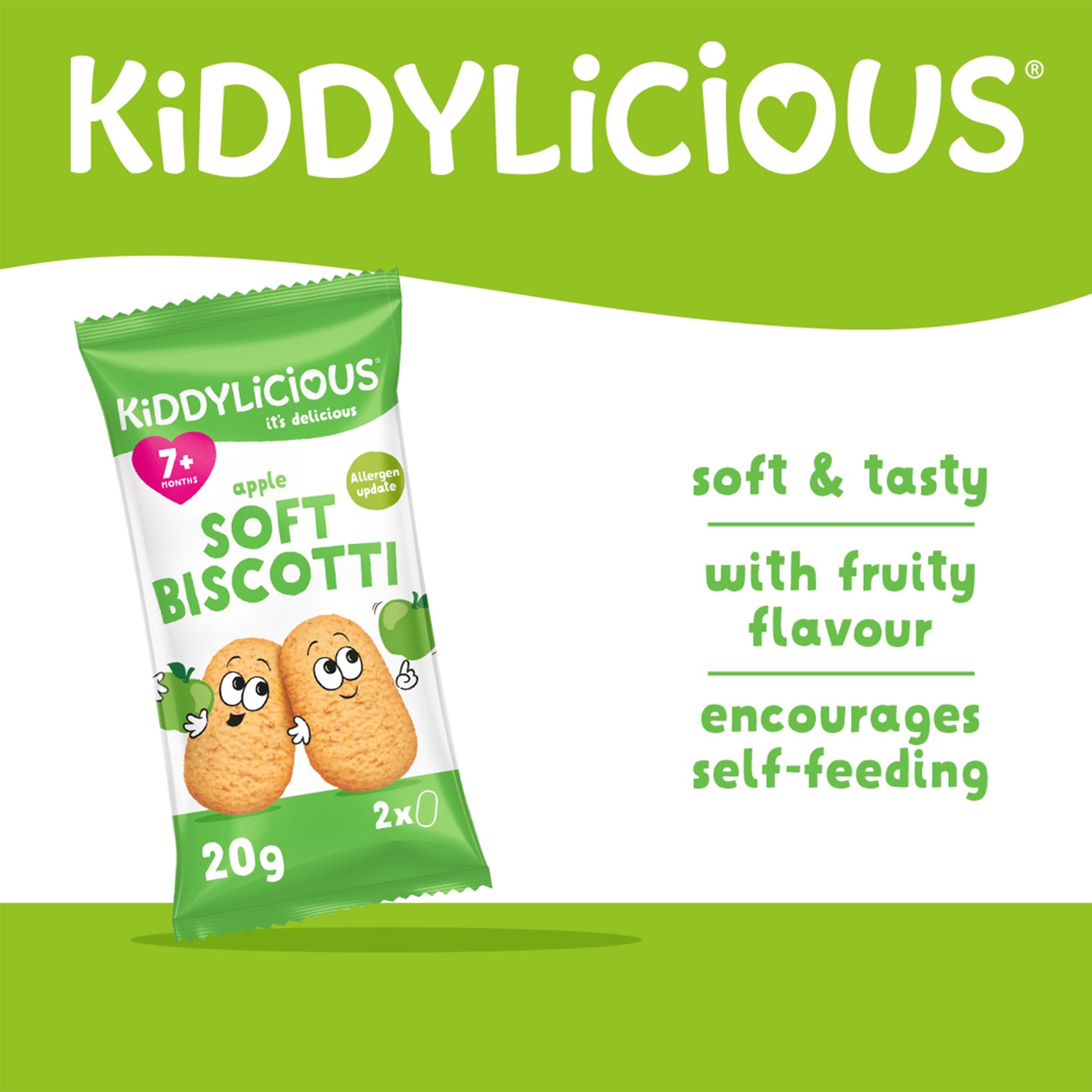 Kiddylicious Apple Soft Biscotti Baby Snacks 6x20g thumbnail 2