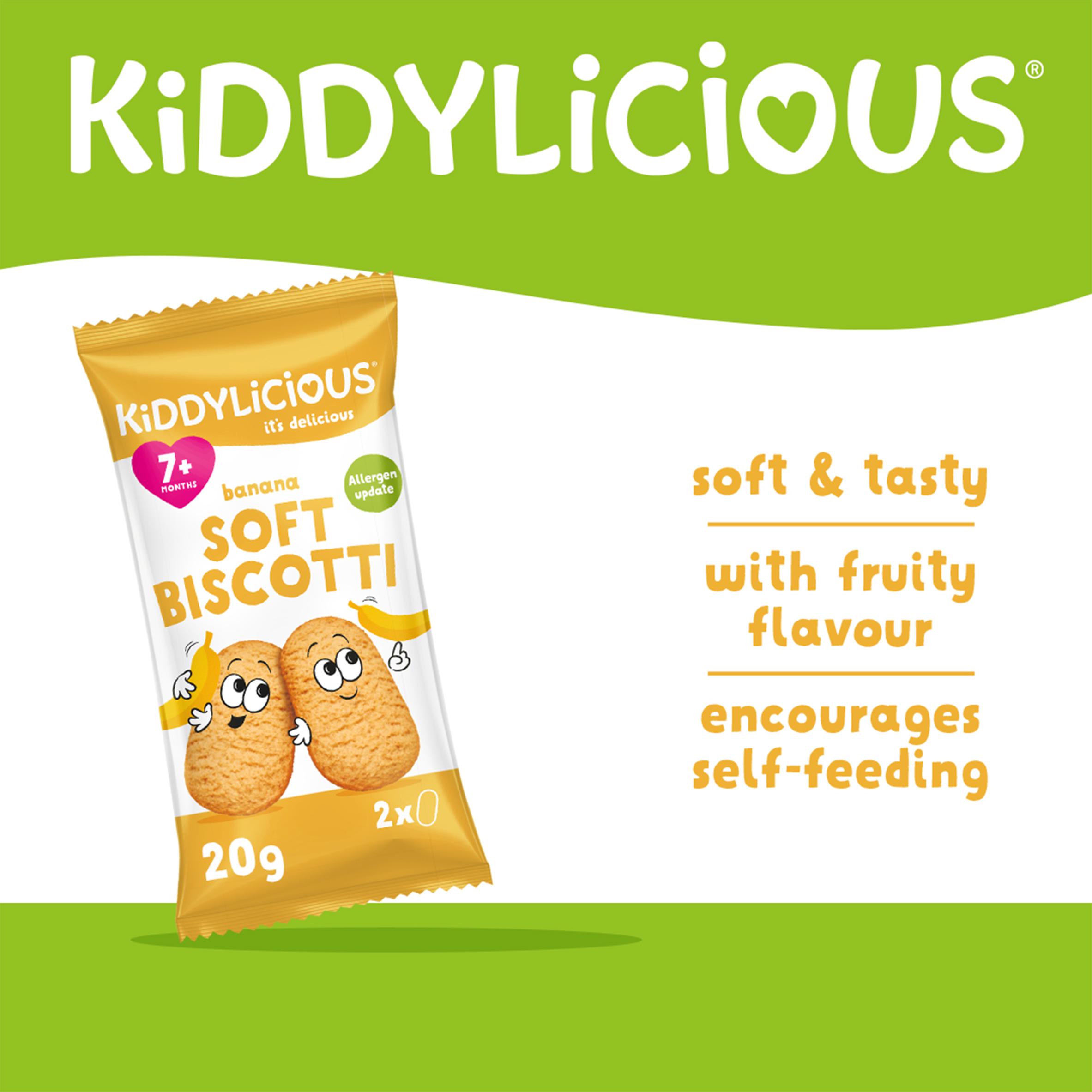Kiddylicious Banana Soft Biscotti Baby Snacks 6x20g thumbnail 2