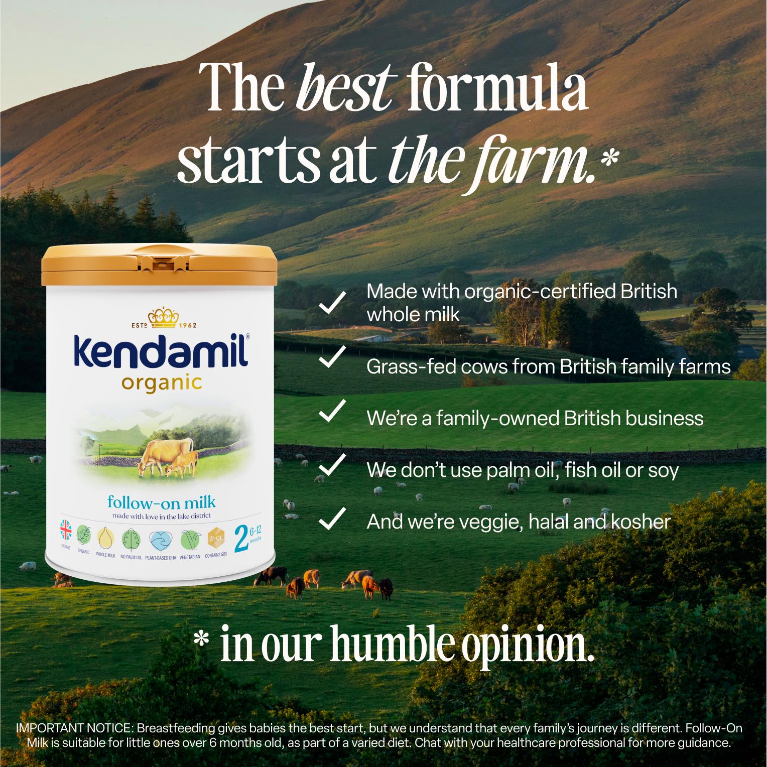 Kendamil Organic 2 Follow On Baby Milk Powder Formula 6-12 Months 800g thumbnail 5