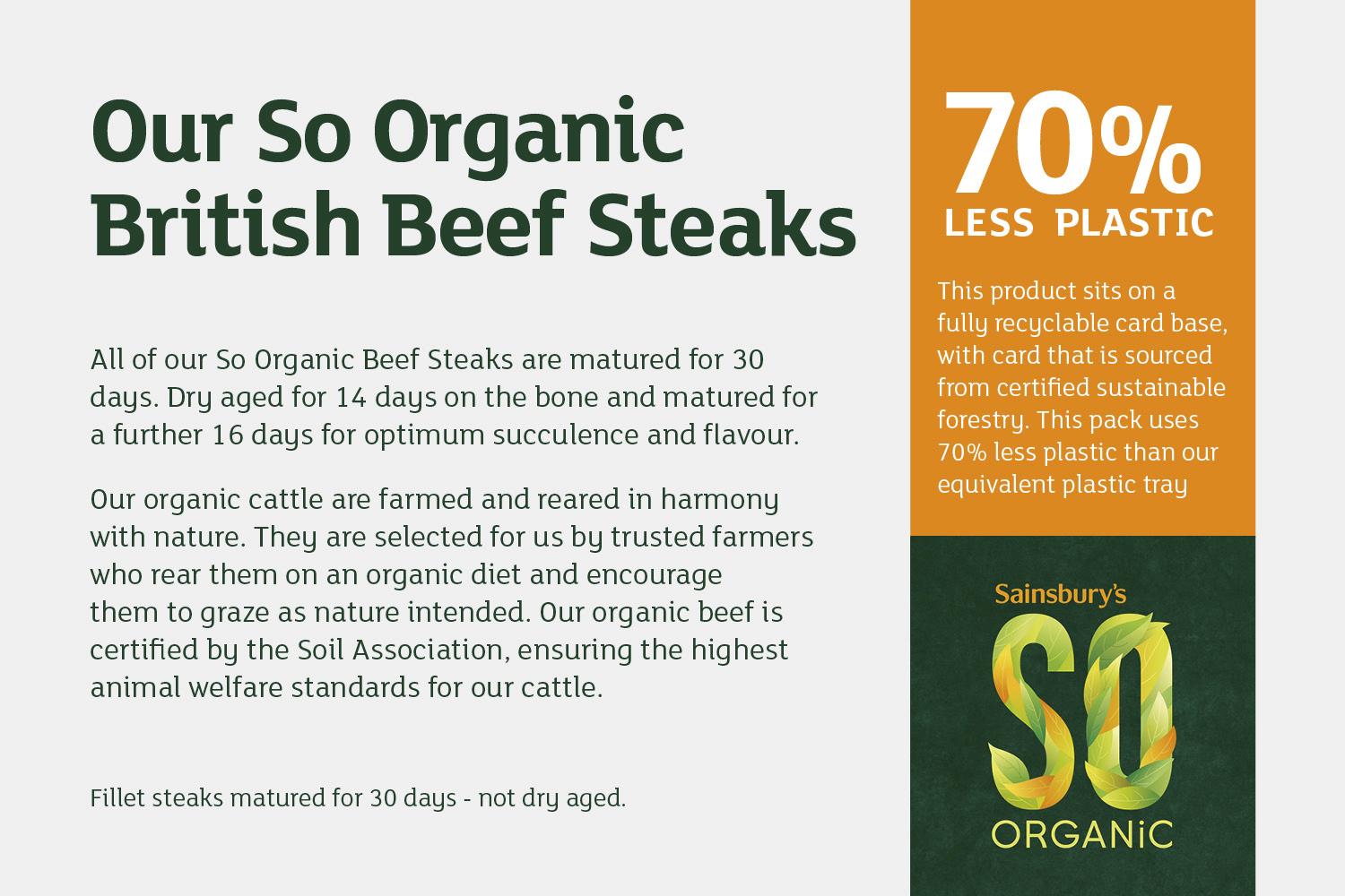 Sainsbury's 30 Days Matured British Beef Ribeye Steak, So Organic 225g thumbnail 5
