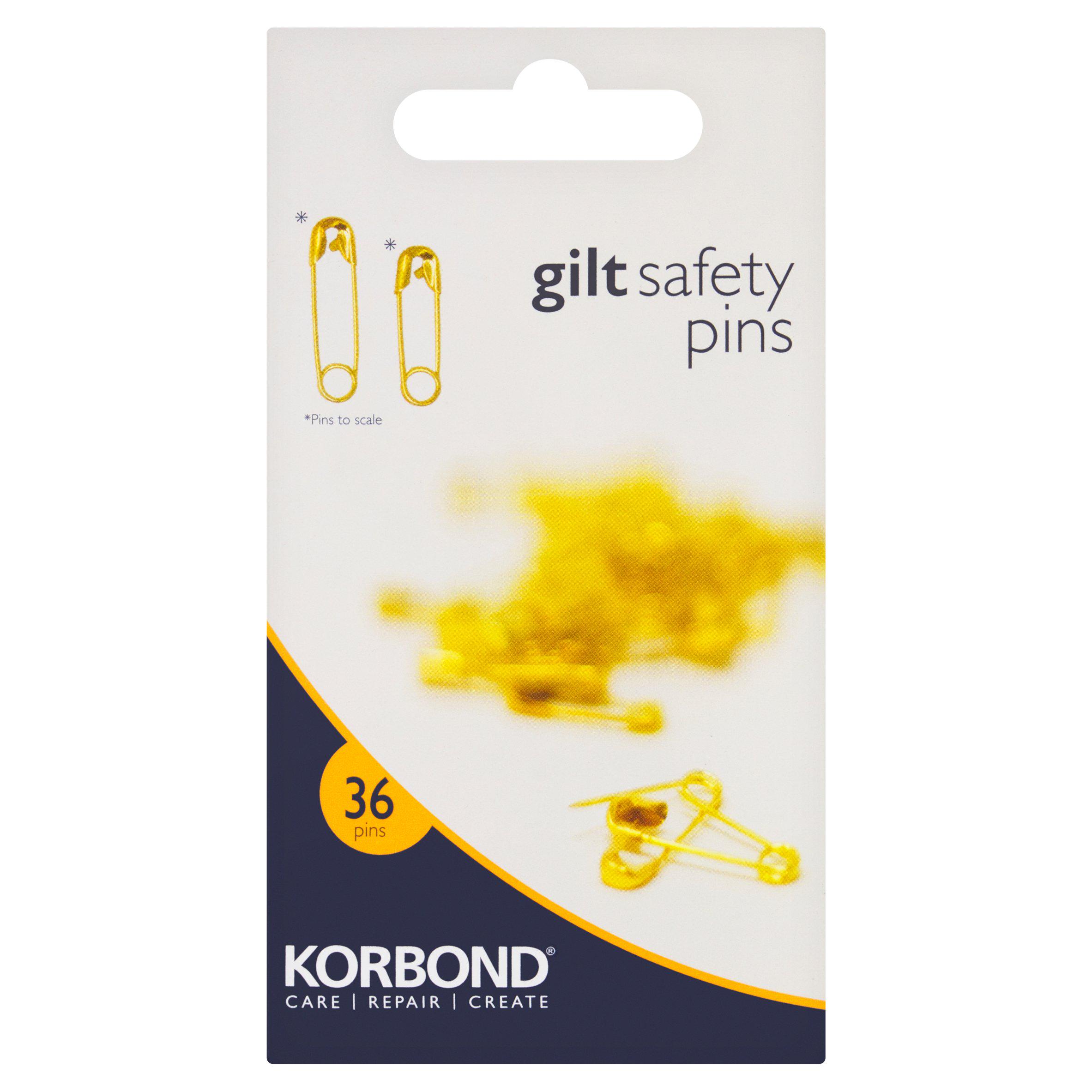 Korbond Gilt Safety Pins