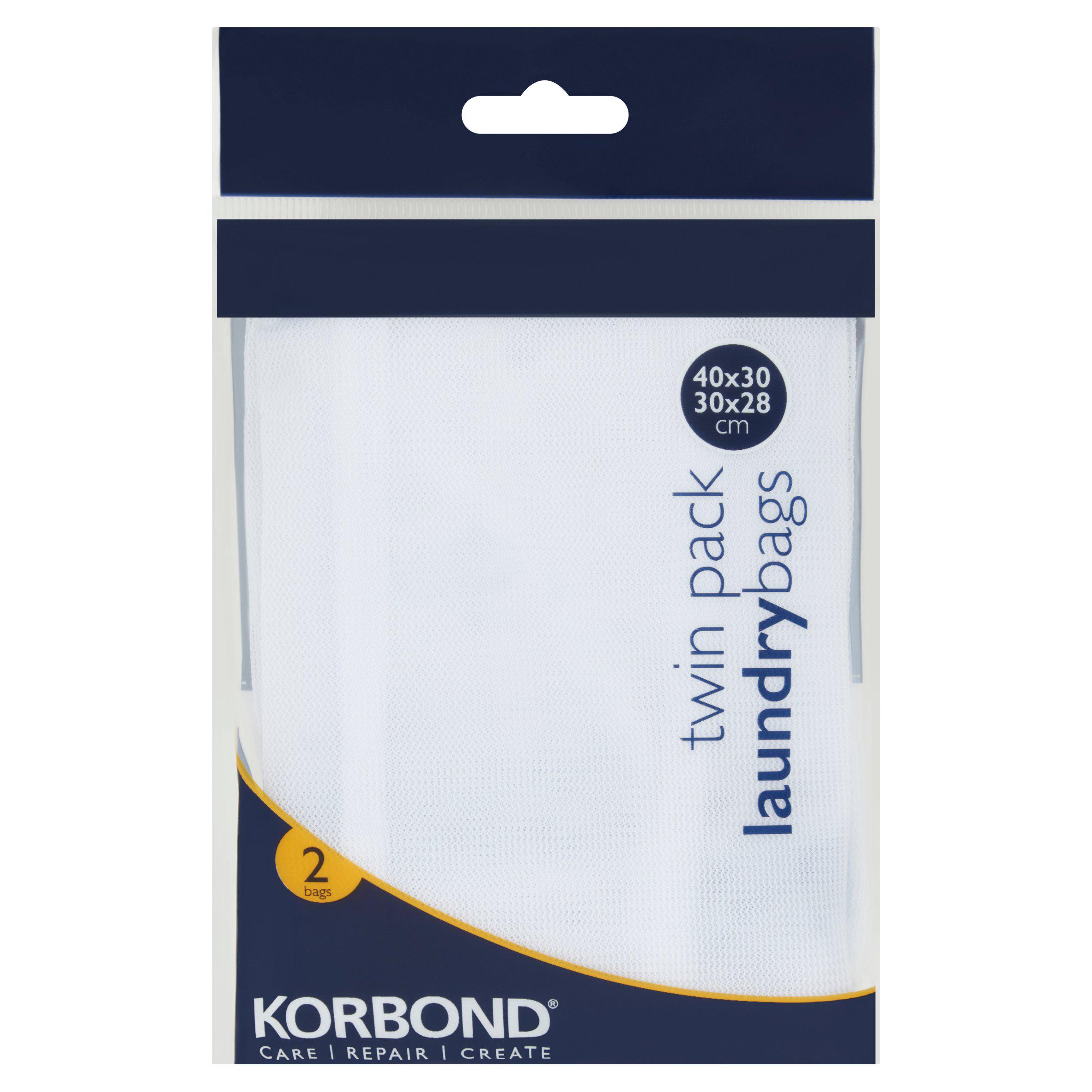 Korbond Laundry Bag Twin Pack 40cmx30cm and 30cmx28cm