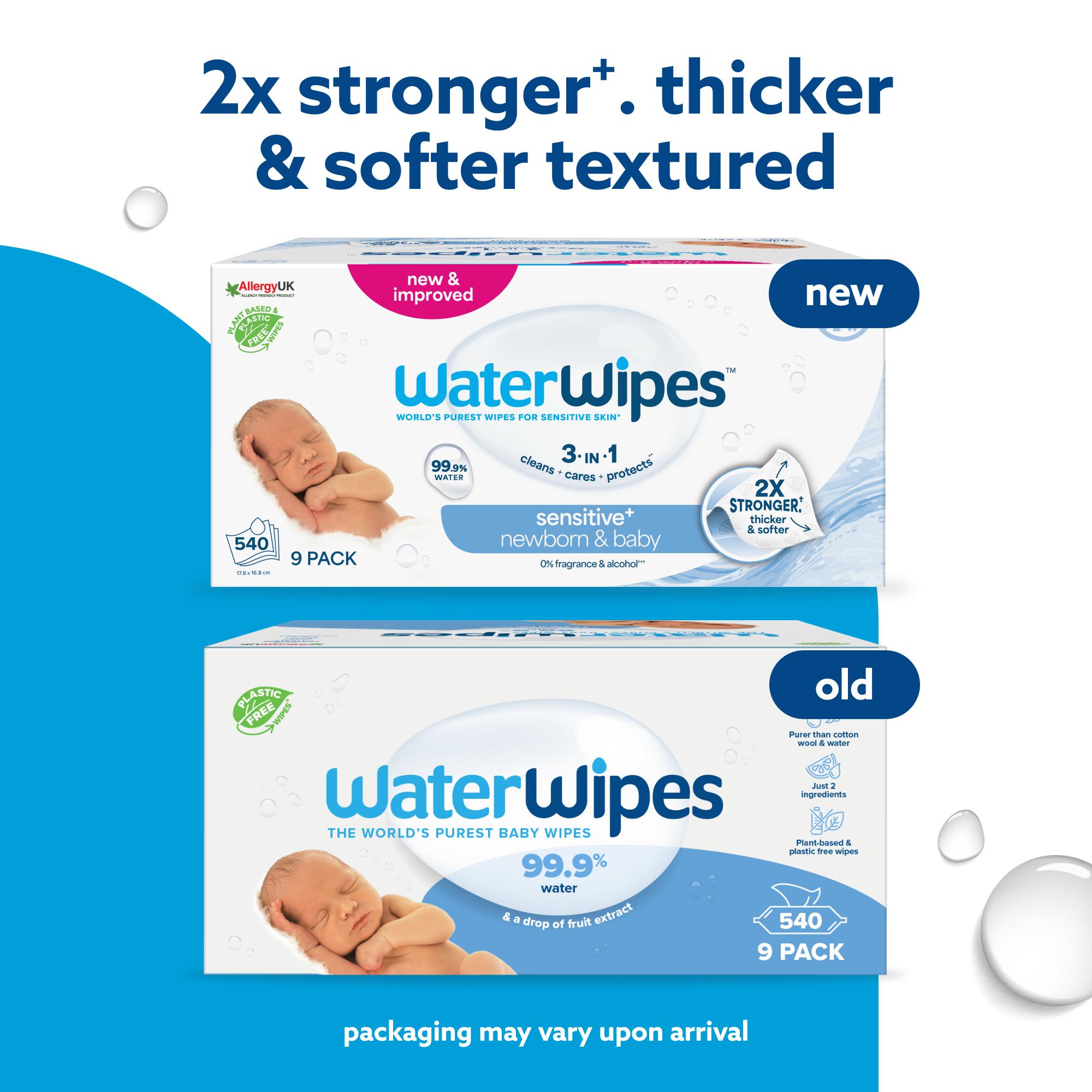 WaterWipes Sensitive Biodegradable Baby Wipes 60 x 9 thumbnail 2