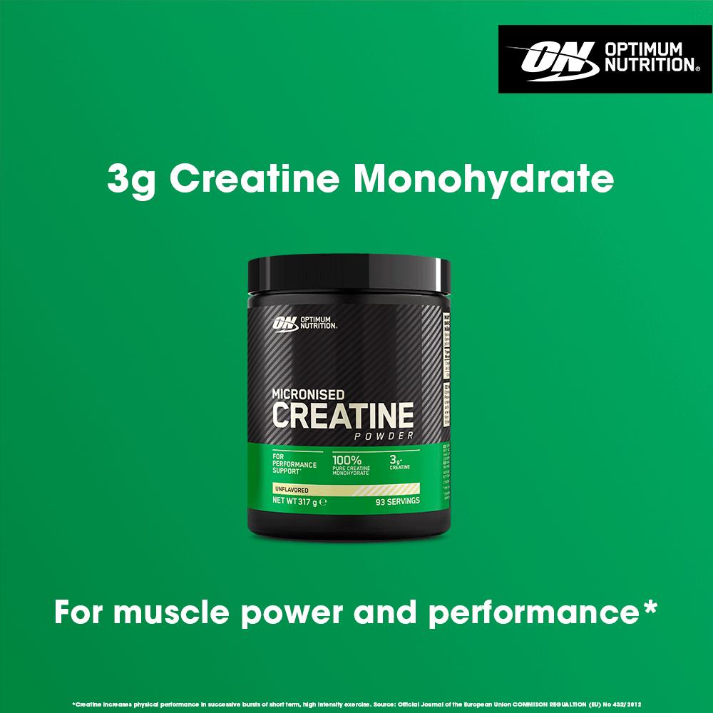 Optimum Nutrition Micronised Creatine Powder Unflavoured 93 servings 317g thumbnail 2