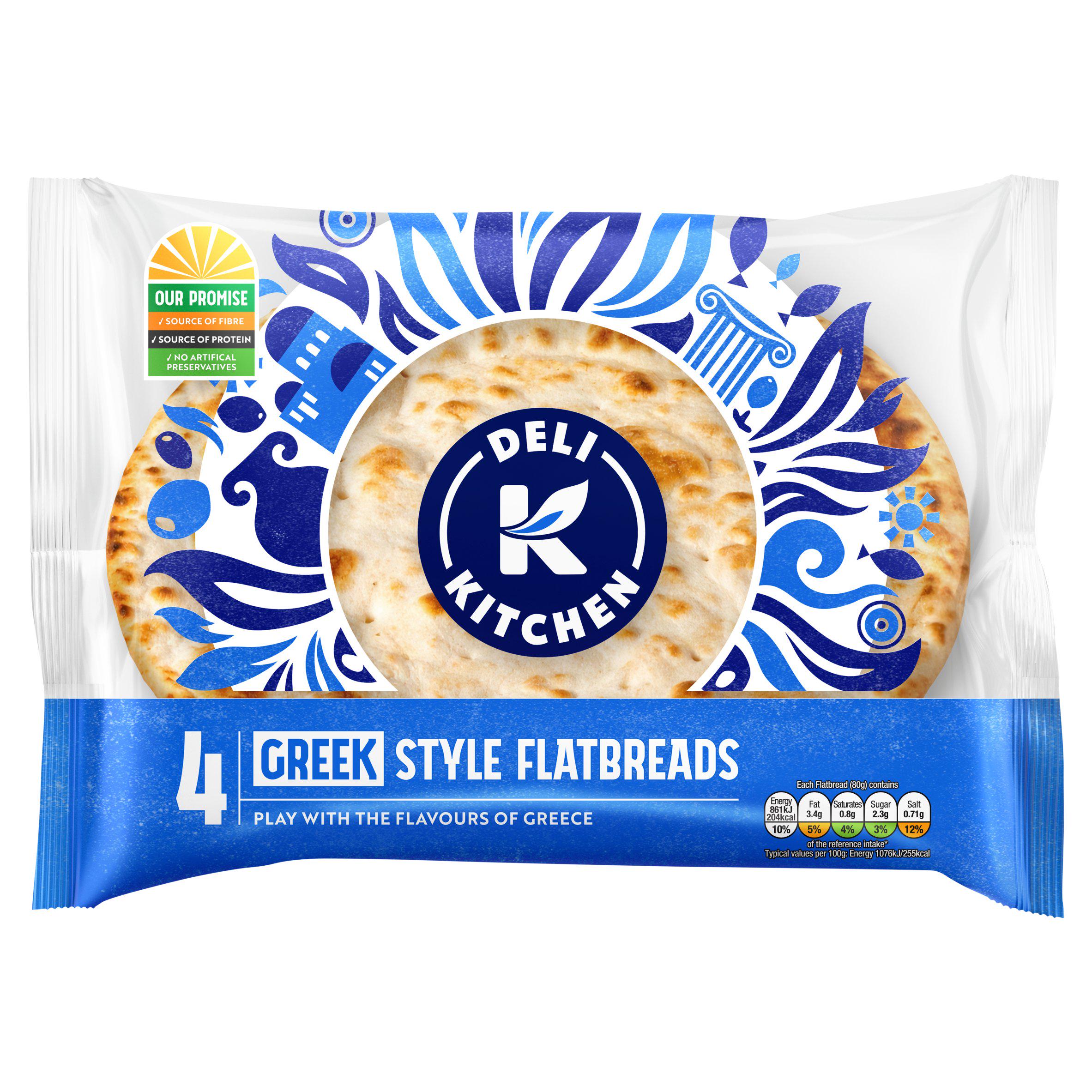 Deli Kitchen Greek Style Flatbread x4 320g
