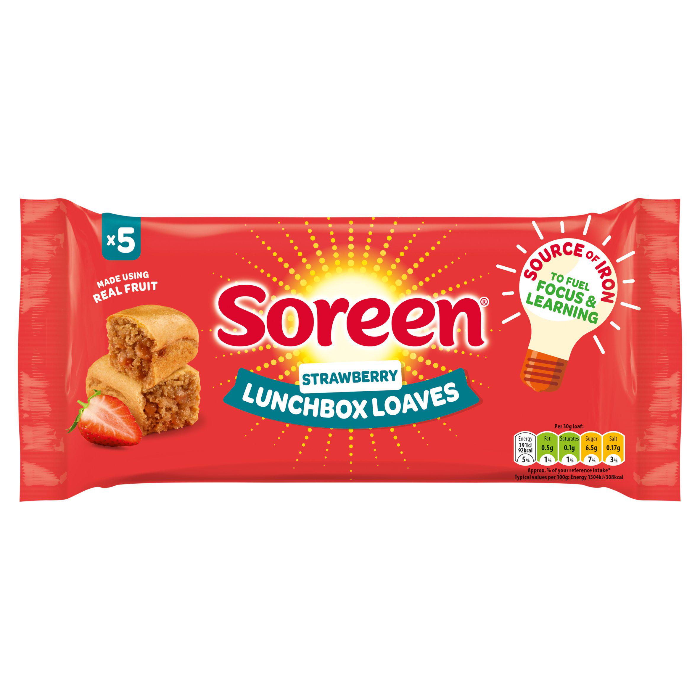 Soreen Strawberry Lunchbox Loaf Bars x5