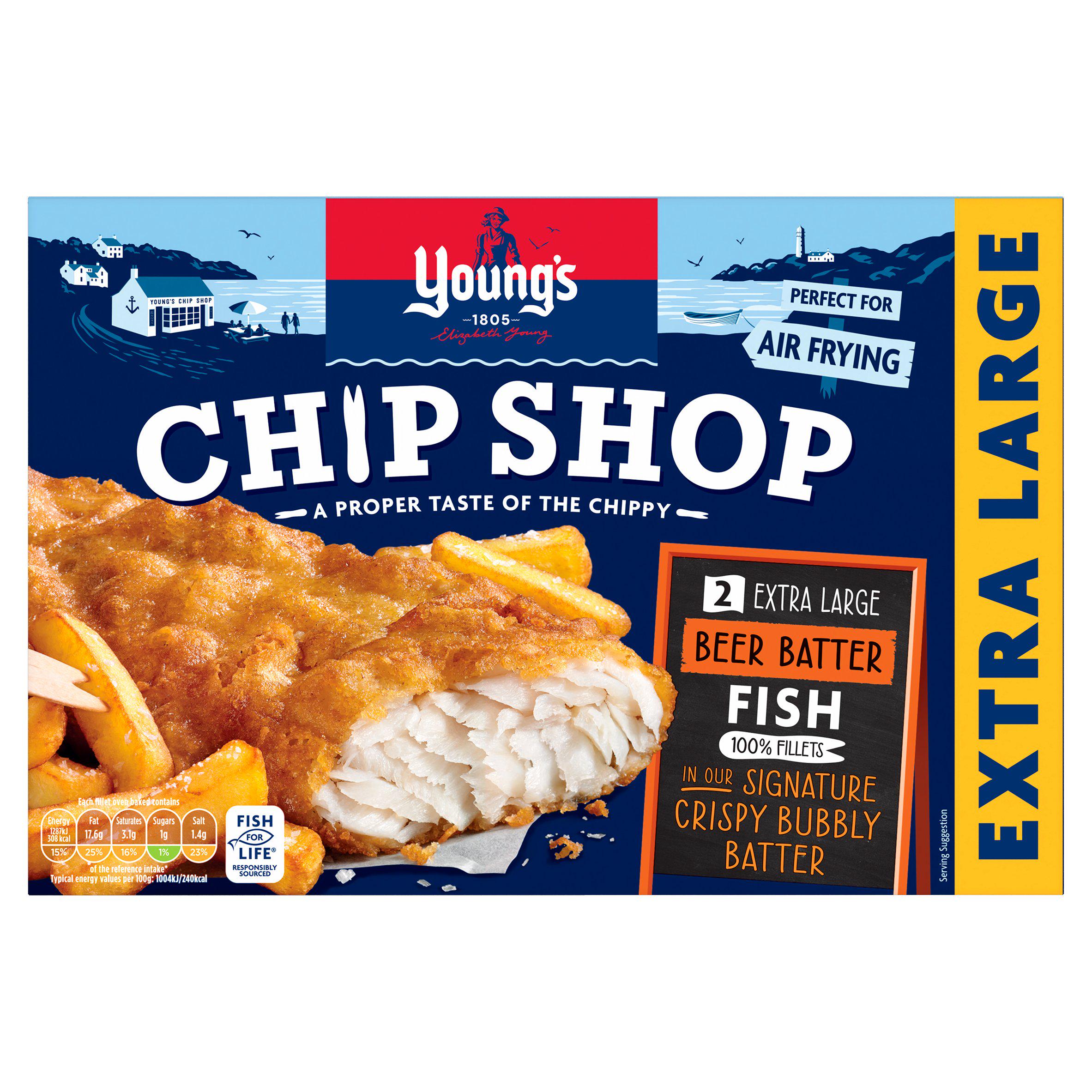 Young's Chip Shop Extra Large Beer Batter Fish Fillet x2 300g