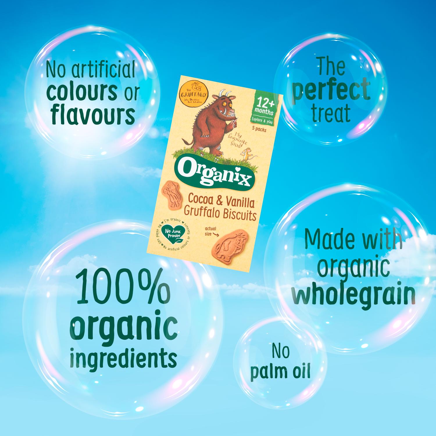 Organix Gruffalo Biscuits Toddler Snacks Multipack 12 months+ 5x20g thumbnail 2