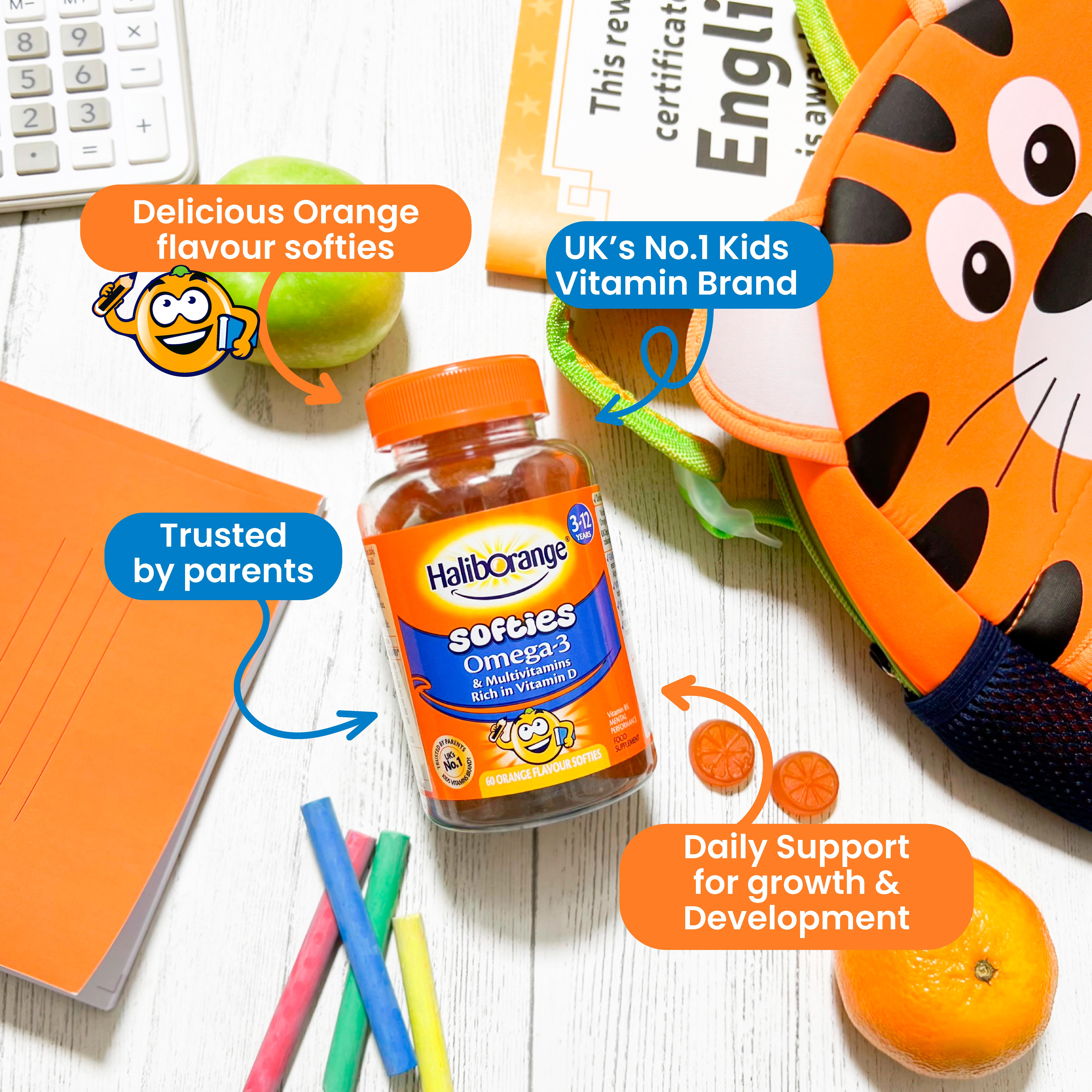 Haliborange Omega 3 & Multivitamins Orange Flavoured Softies, 3-12 Years x60 thumbnail 6