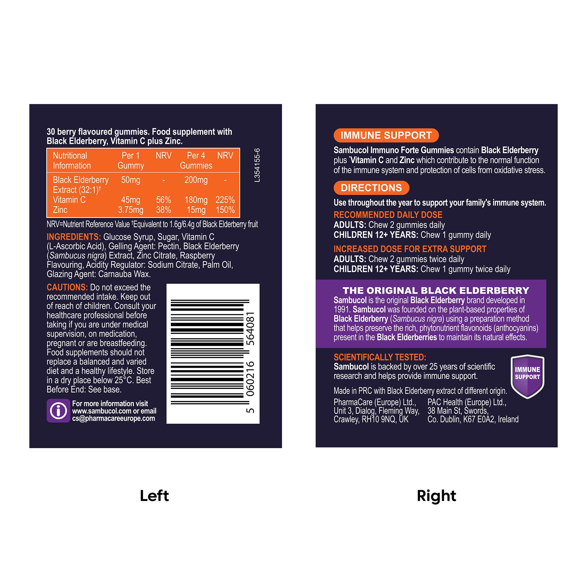 Sambucol Immuno Forte Black Elderberry Gummies x30 thumbnail 2