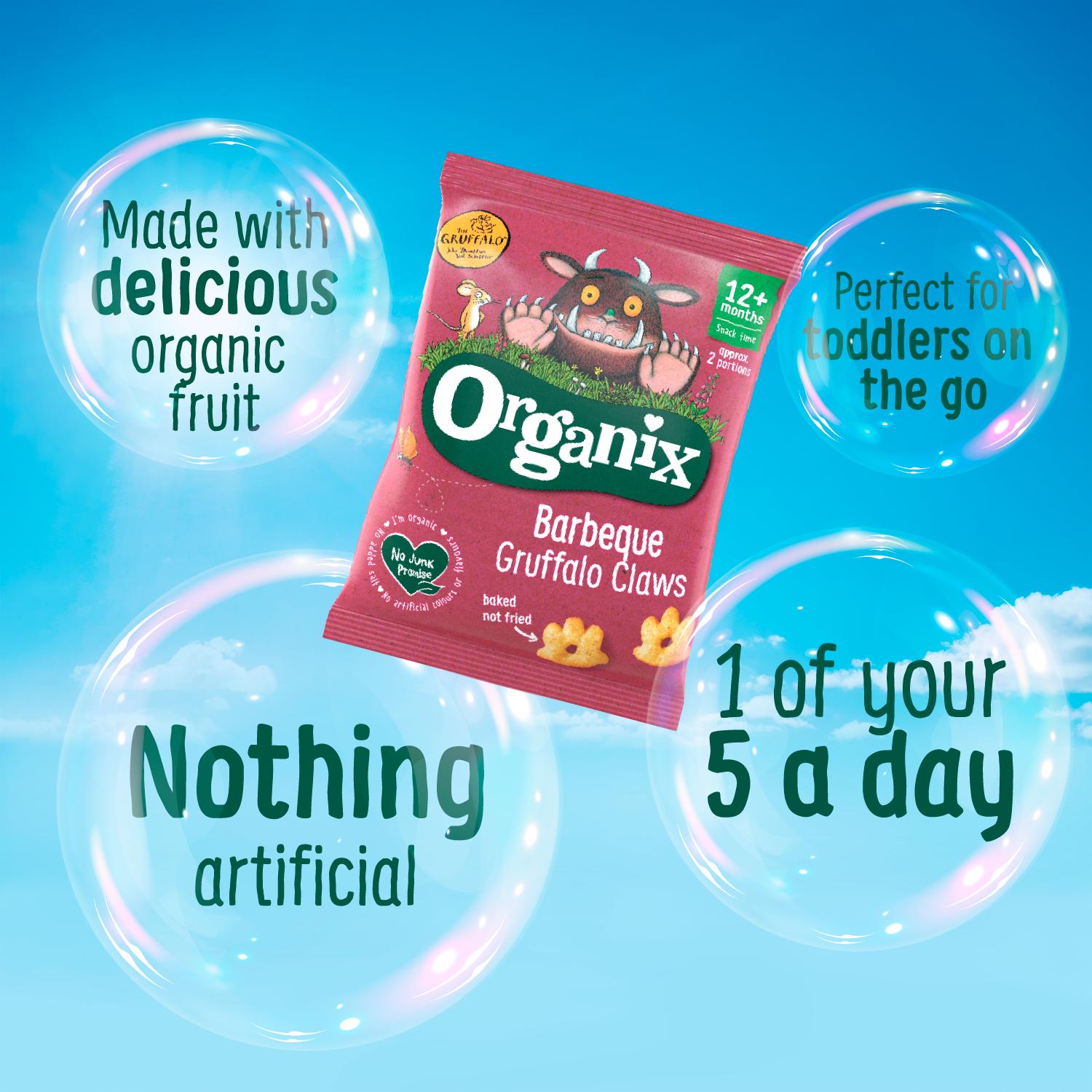 Organix BBQ Gruffalo Claws Toddler Snack Multipack 12 months+ 4x15g thumbnail 2