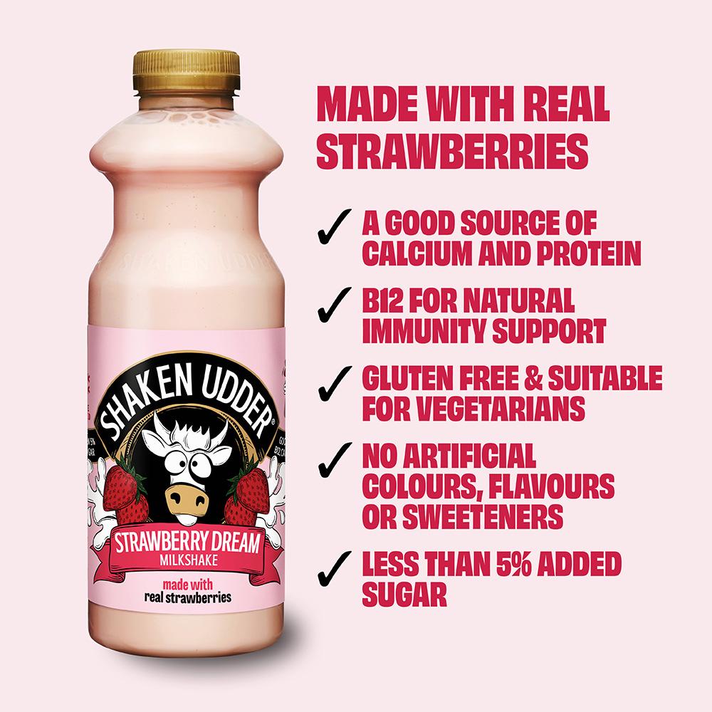 Shaken Udder Strawberry Dream Milkshake 750ml thumbnail 2