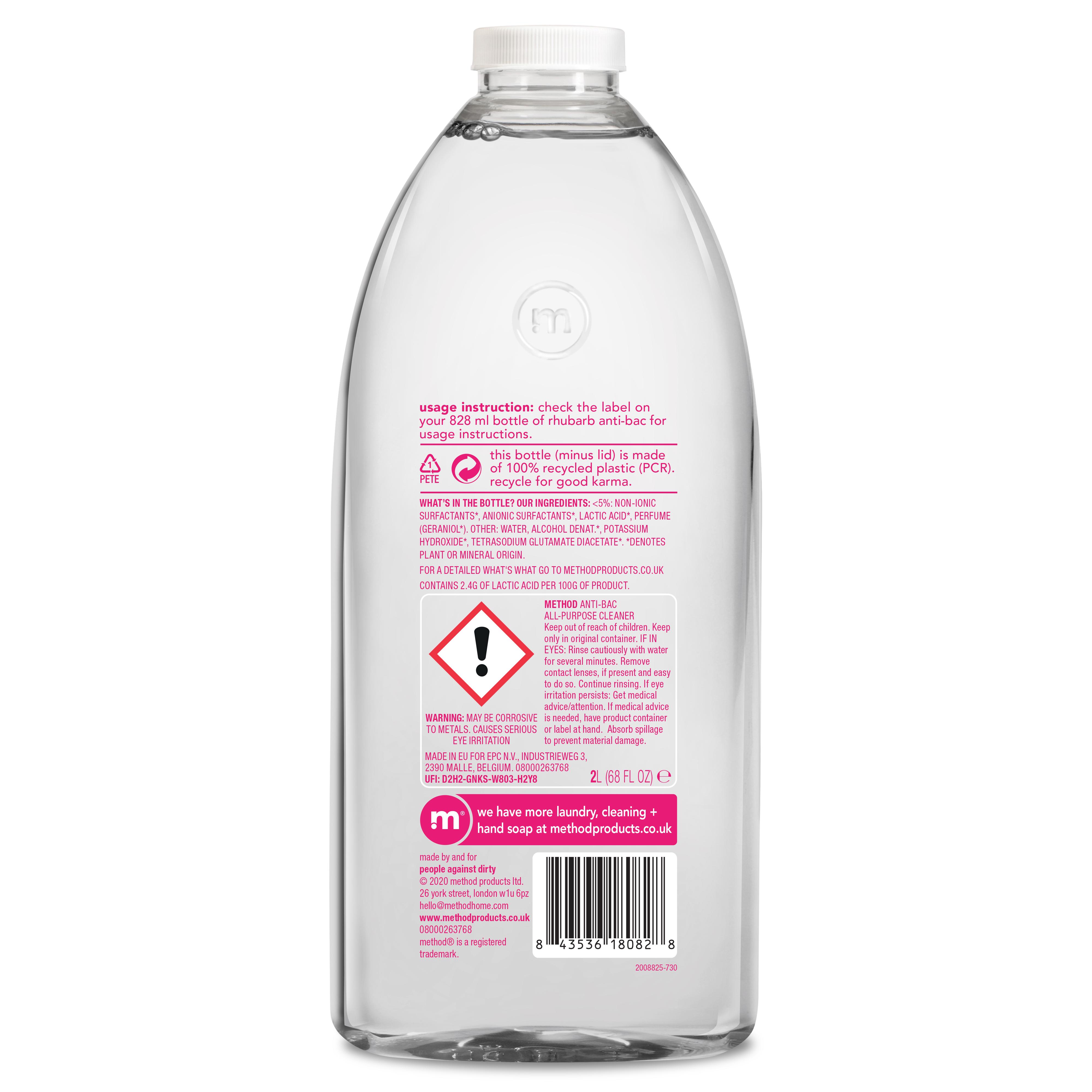 Method Refill Anti-Bacterial Cleaner Wild Rhubarb 2L thumbnail 2