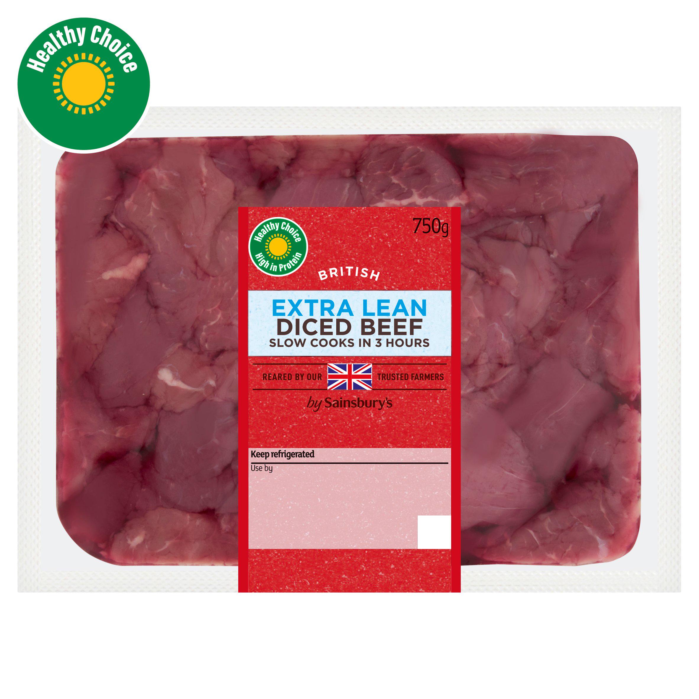 Sainsbury's Extra Lean Diced Beef 750g