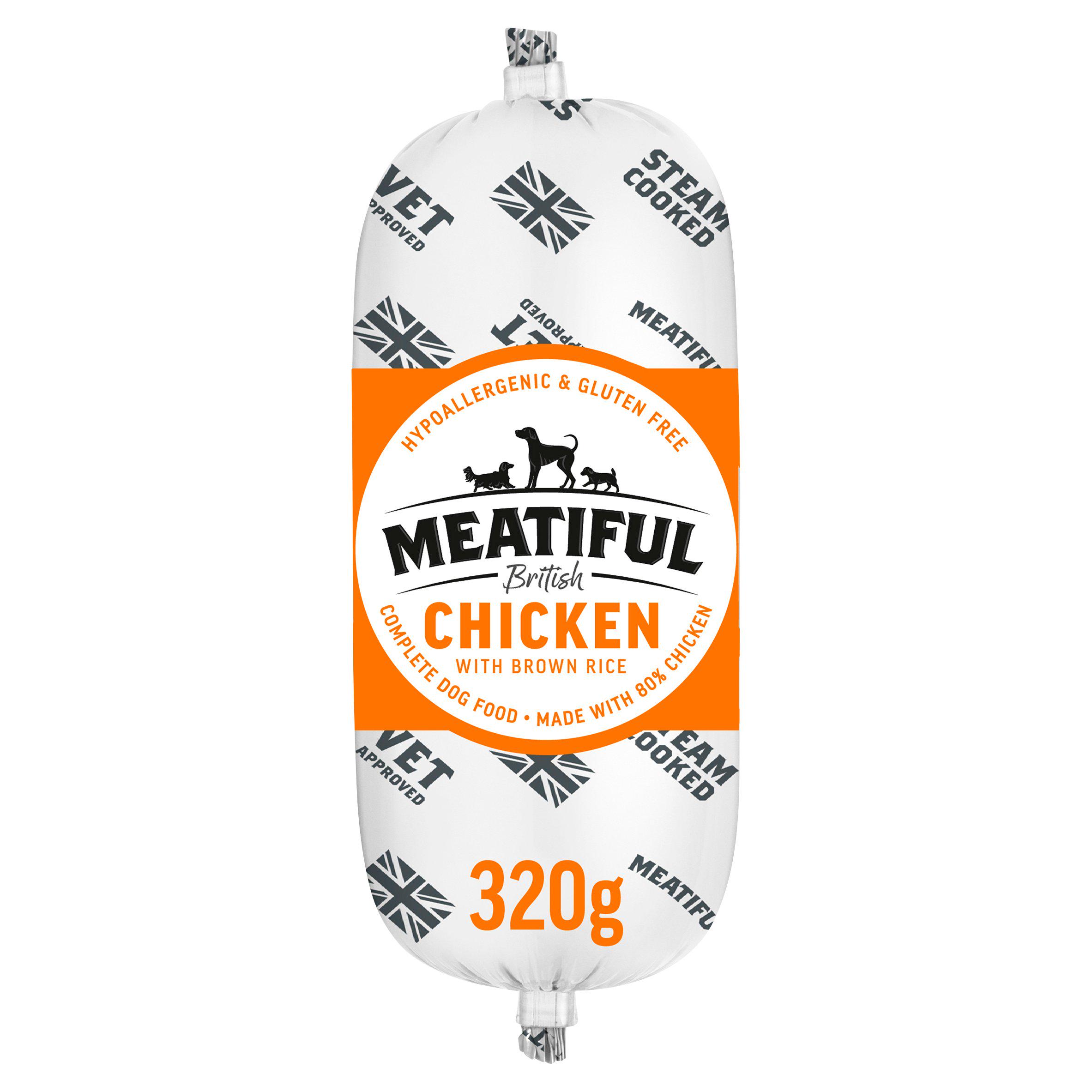 British Chicken with Brown Rice Complete Dog Food 320g