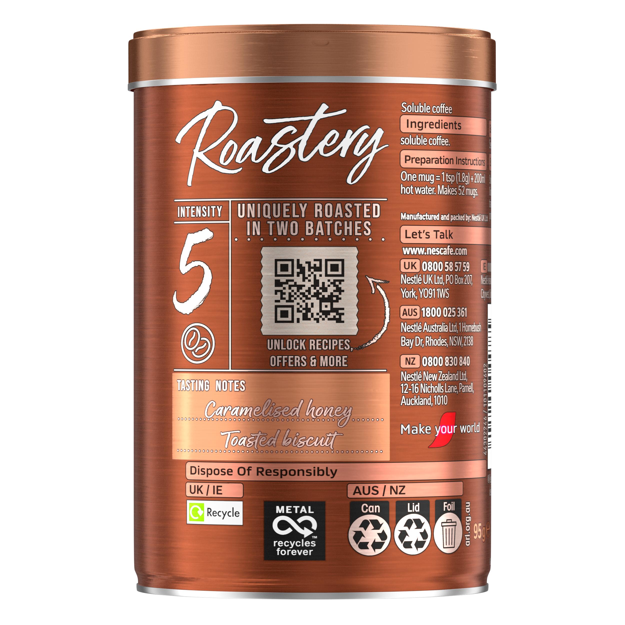 Nescafe Gold Blend Roastery Collection Light Roast Instant Coffee 95g thumbnail 2