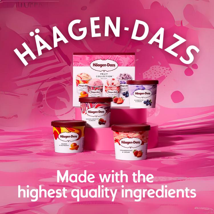 Haagen-Dazs Fruit Collection Mini Frozen Dessert Ice Cream Tub 4x95ml thumbnail 2