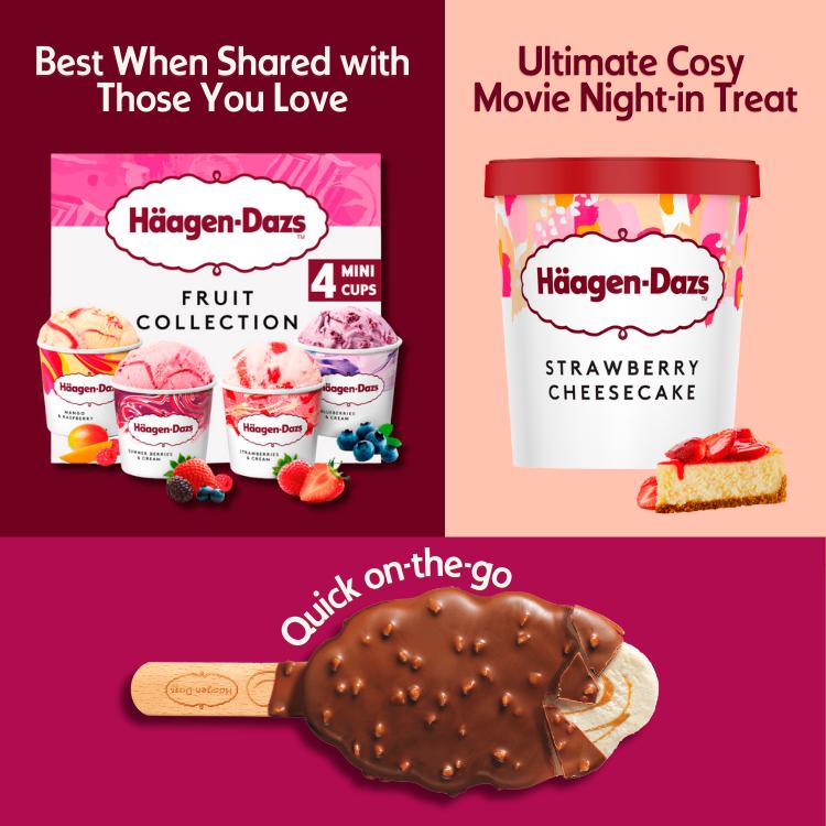 Haagen-Dazs Fruit Collection Mini Frozen Dessert Ice Cream Tub 4x95ml thumbnail 4