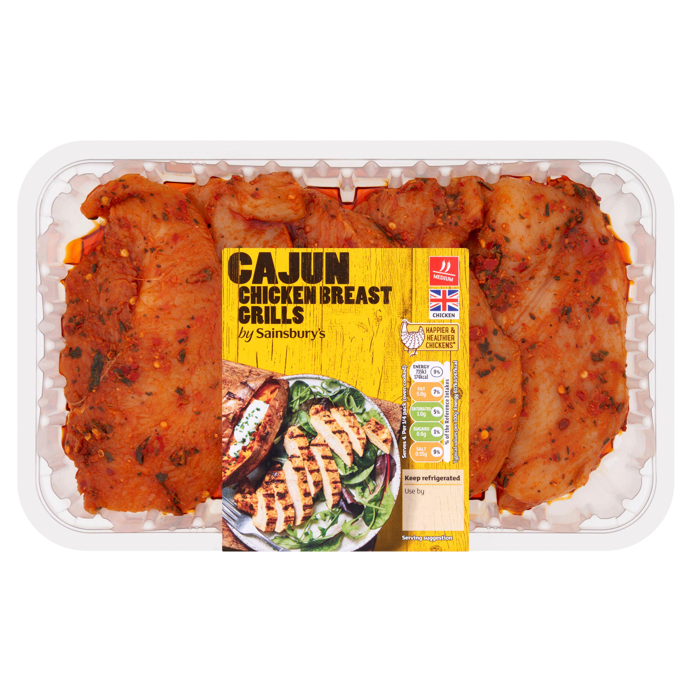 Sainsbury's Cajun British Chicken Breast Grills 650g