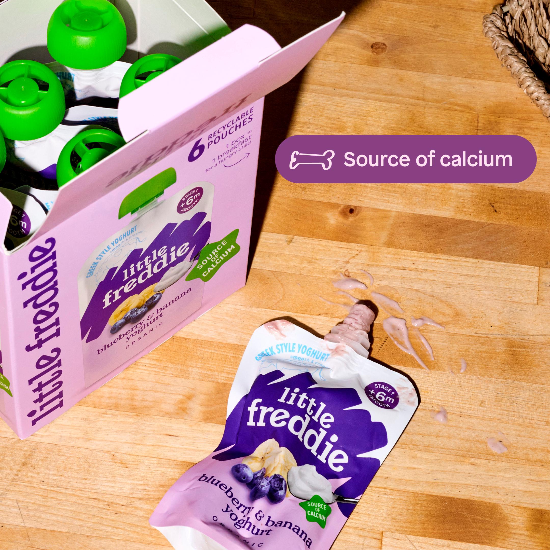 Little Freddie Organic Blueberry & Banana Yoghurt Baby Food Pouch Multipack 6+ Months 6 x 100g thumbnail 5