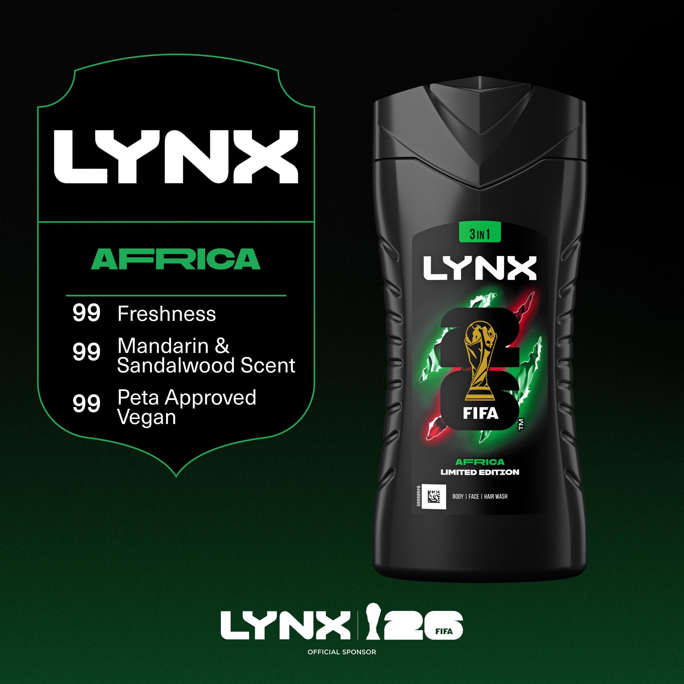 Lynx Africa Shower Gel Body Wash for Men 225ml thumbnail 4