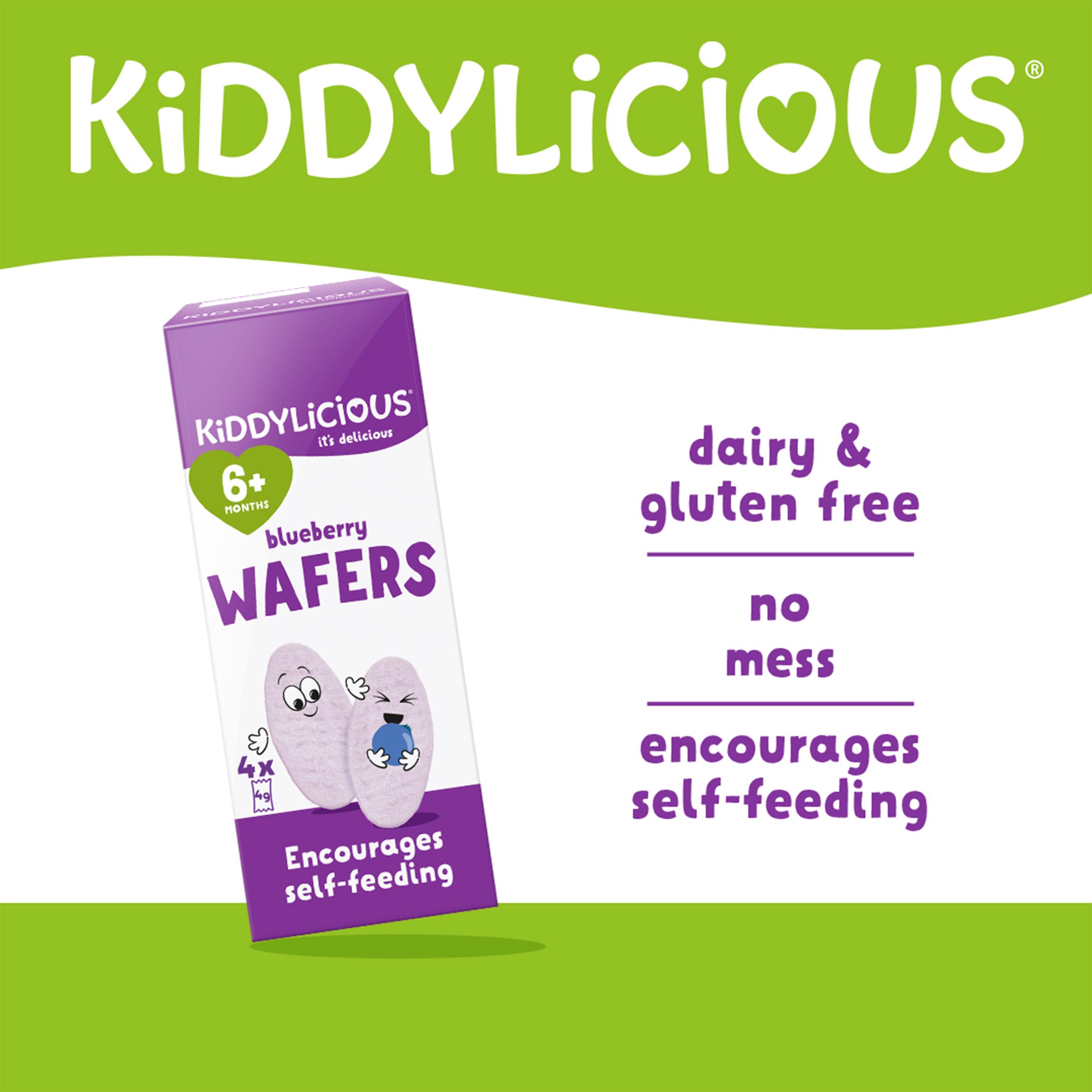 Kiddylicious Blueberry Mini Wafers Baby Snacks 4x4g thumbnail 2