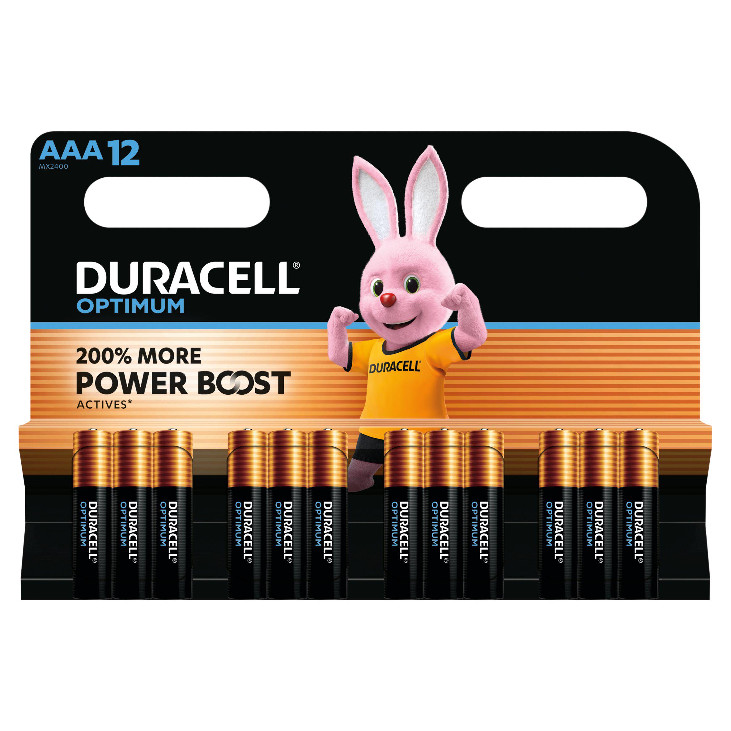 Duracell Optimum AAA Batteries, pack of 12