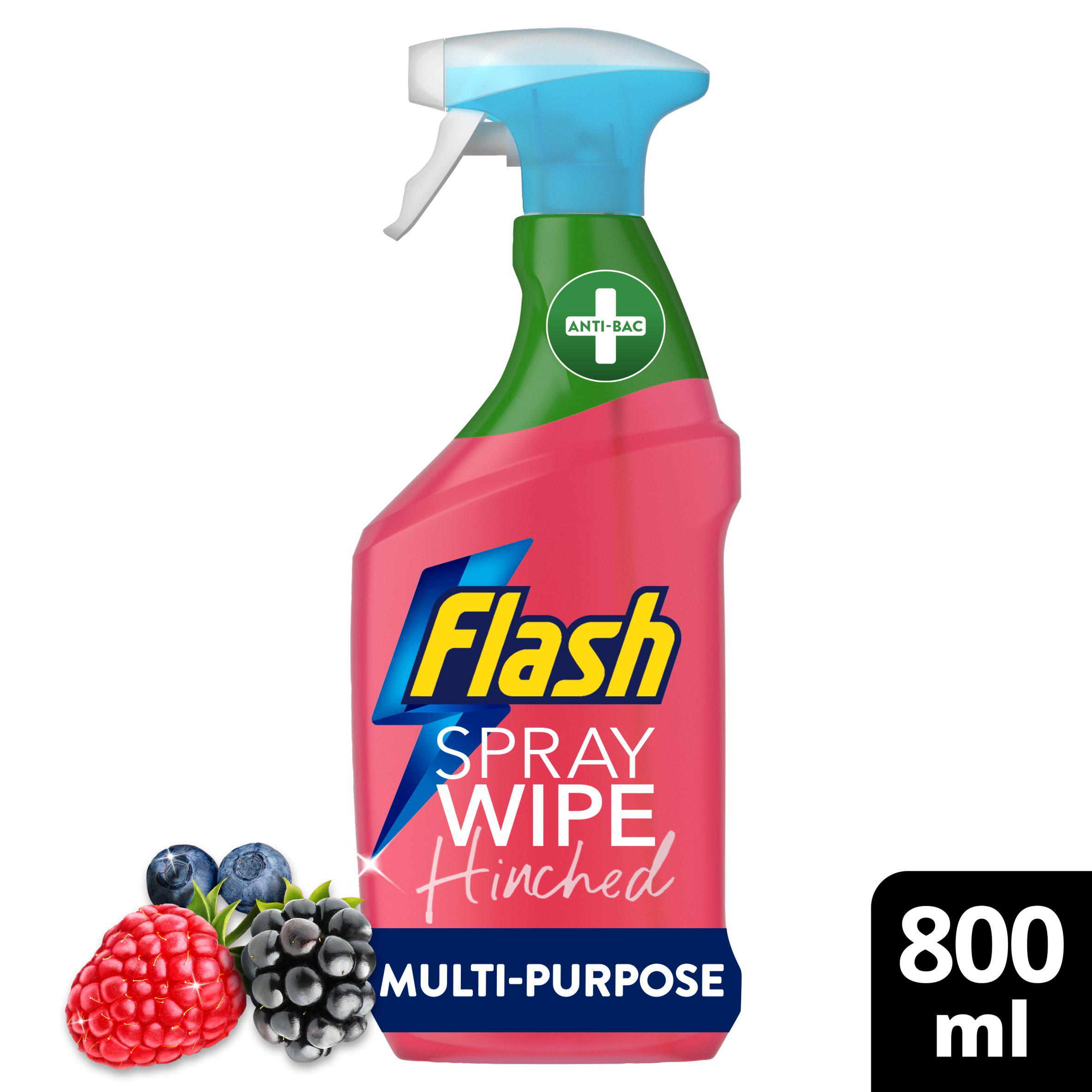 Flash Flash Spray Wipe Hinched Wild Berries Antibacterial Multi Purpose Cleaning Spray 800ML