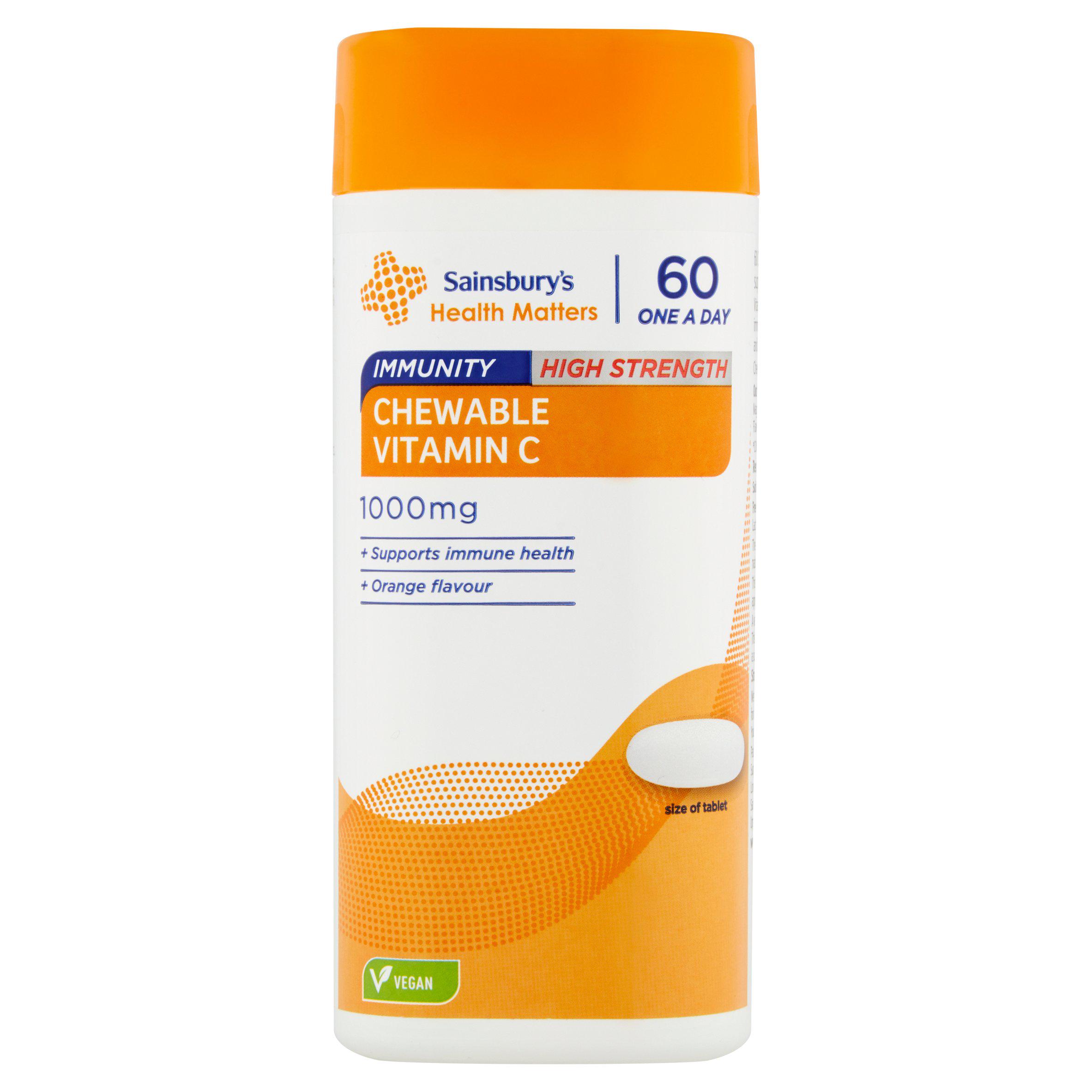 Sainsbury's Health Matters Immunity Chewable Vitamin C Tablet 1000mg x60