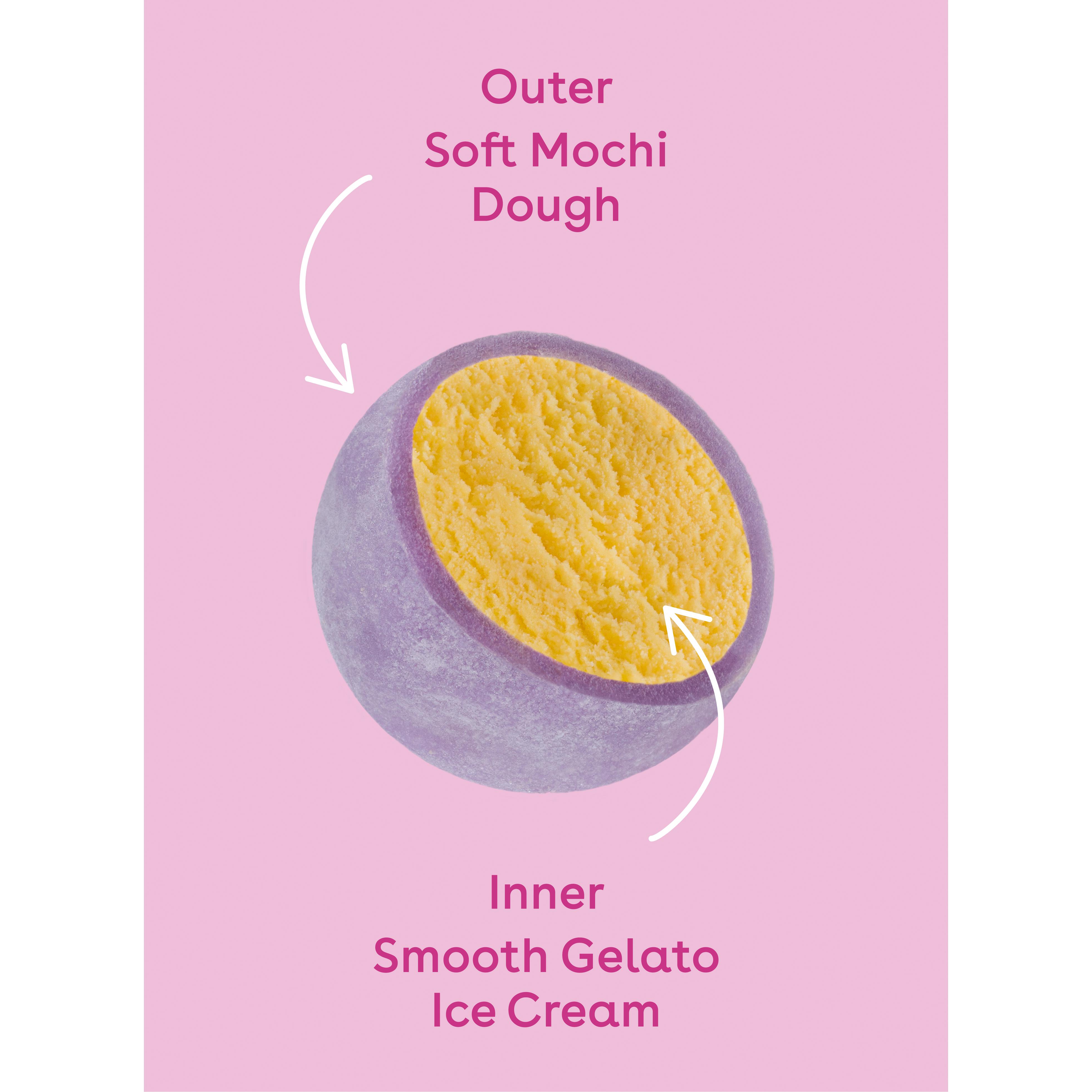 Little Moons Vegan Passionfruit & Mango Mochi Ice Cream Frozen Snack 6 x 32g thumbnail 4